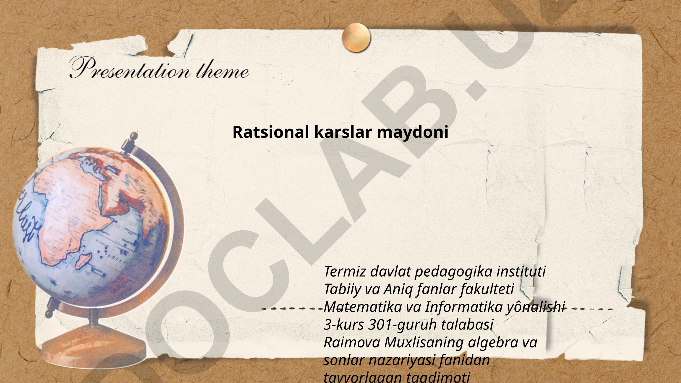 Ratsional sonlar maydoni