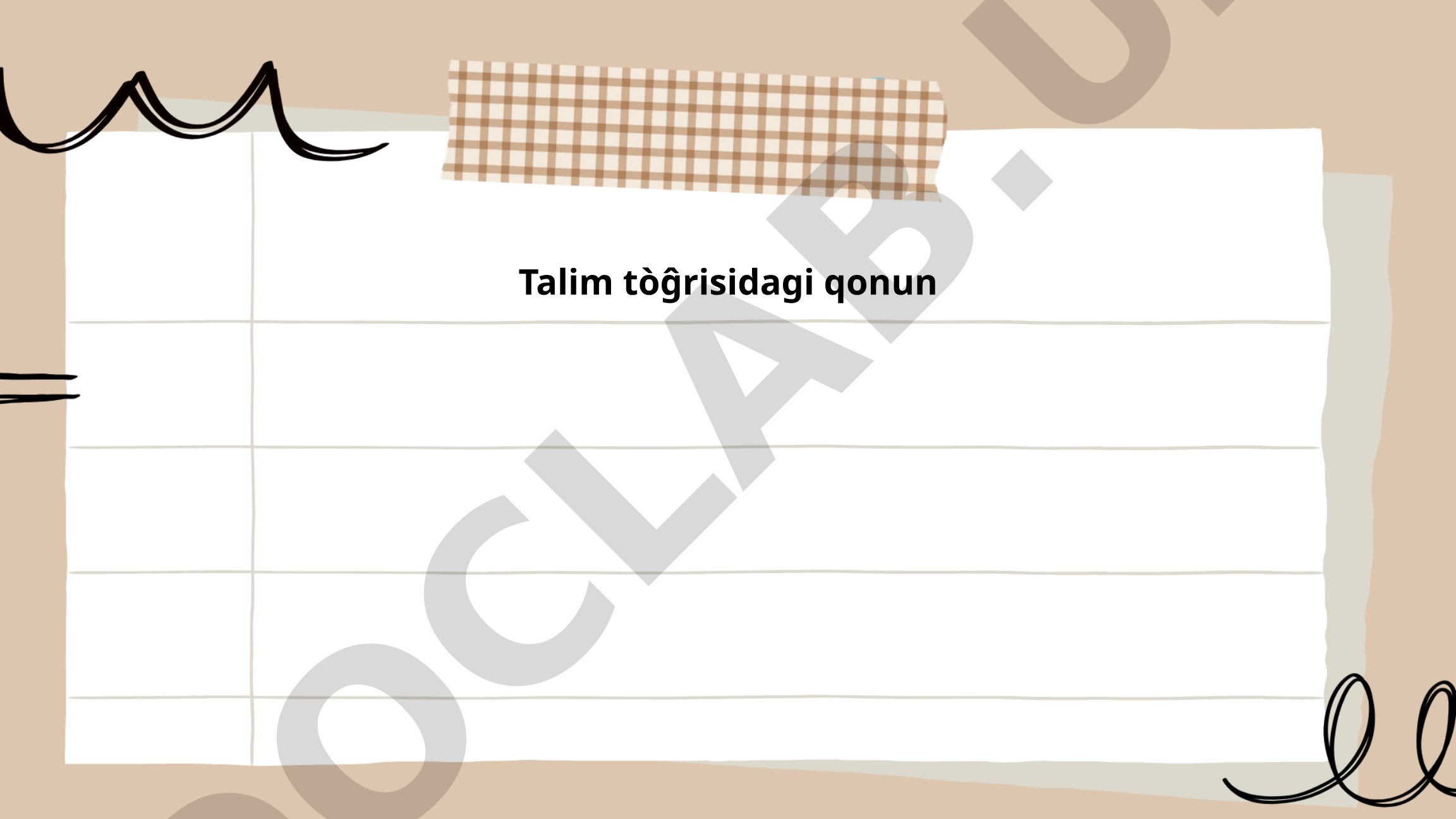 Ta'lim to'g'risidagi qonun