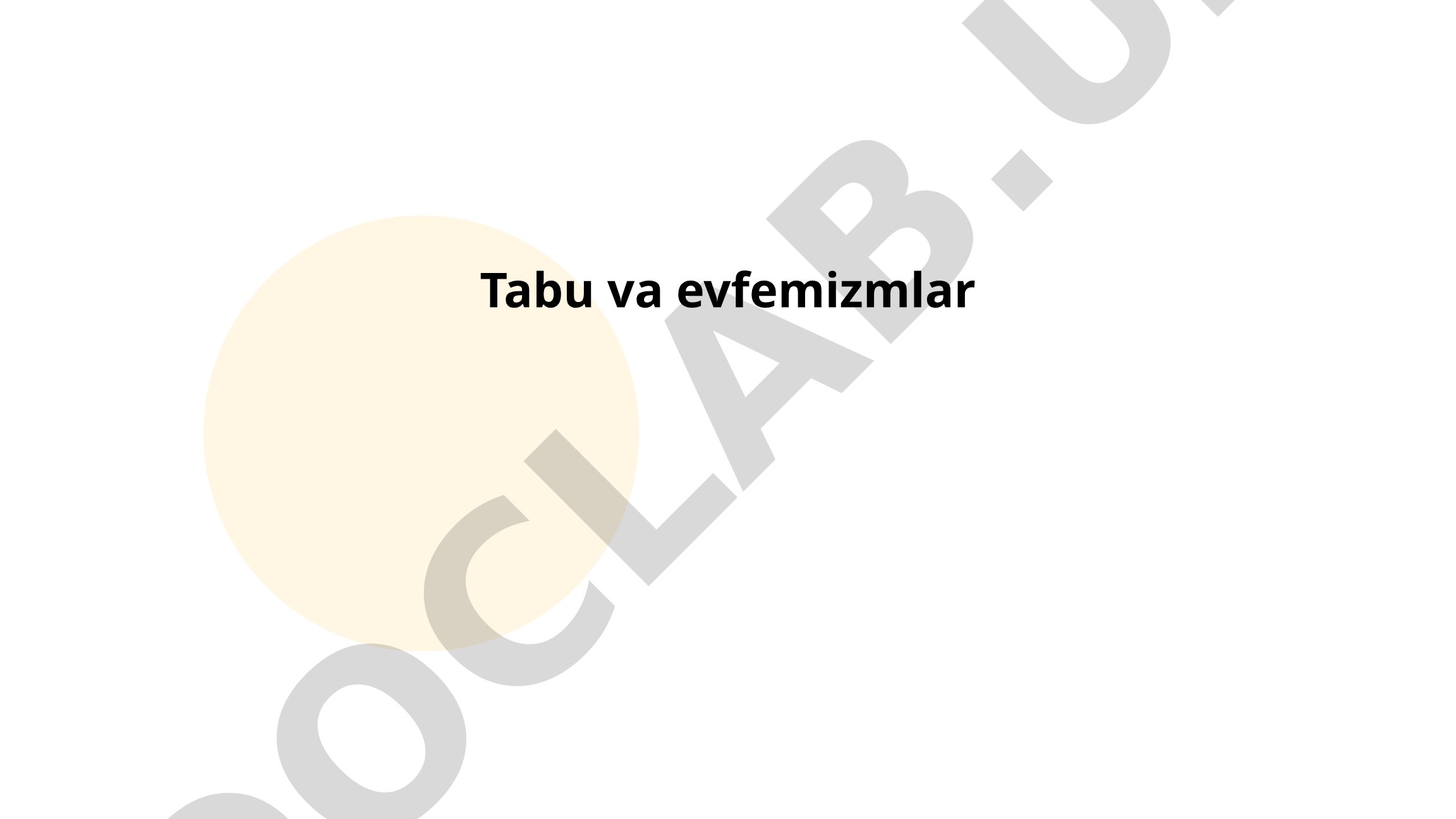 Tabu va evfemizmlarning ijtimoiy roli va ifoda imkoniyatlari