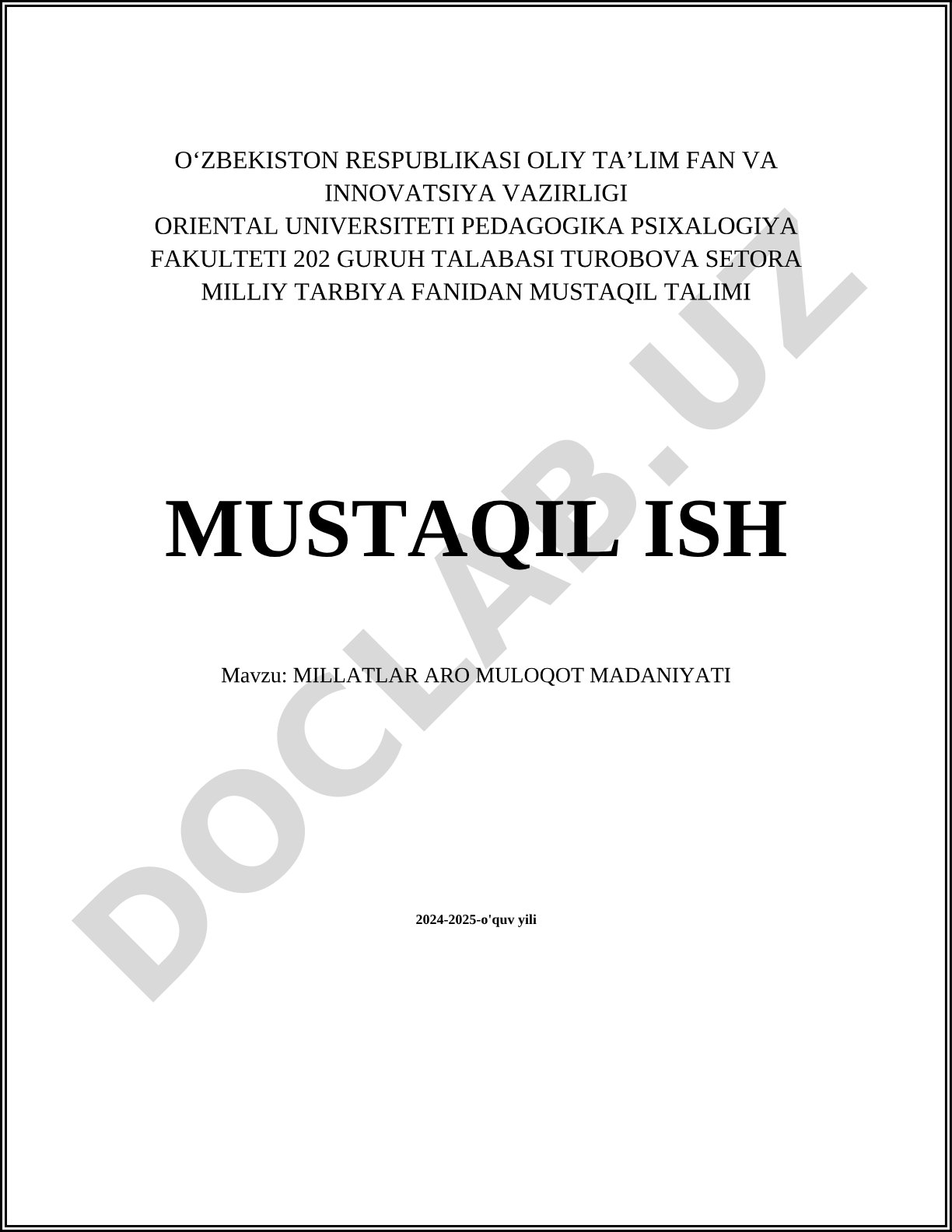 Millatlar aro muloqot madaniyati