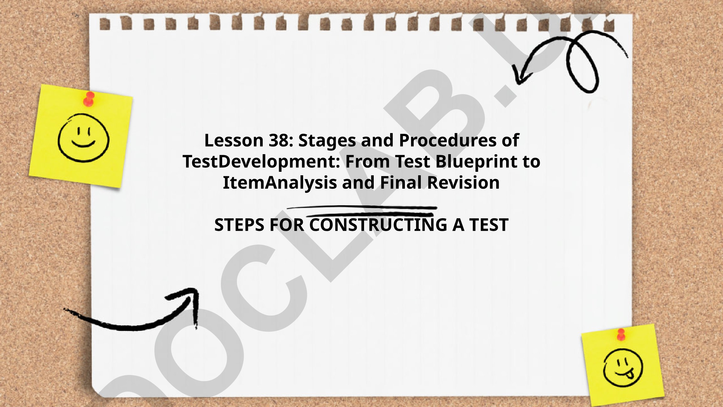 Stages and Procedures of Test Development