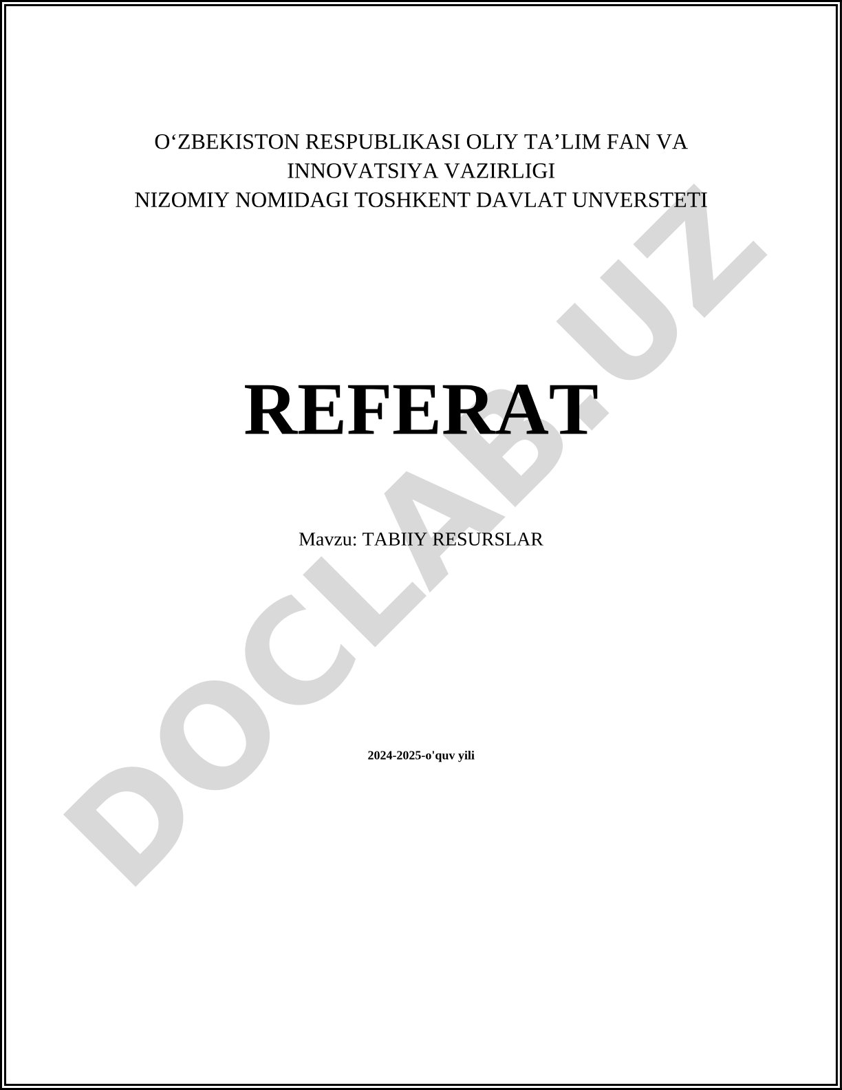 Tabiiy resurslar