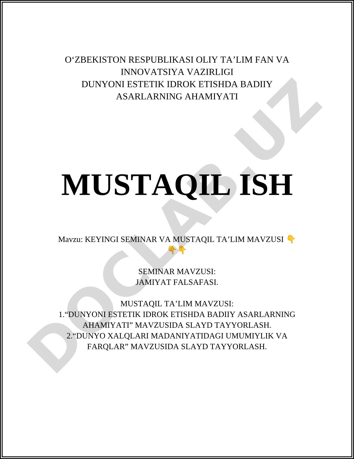 Dunyoni estetik idrok etishda badiiy asarlarning ahamiyati