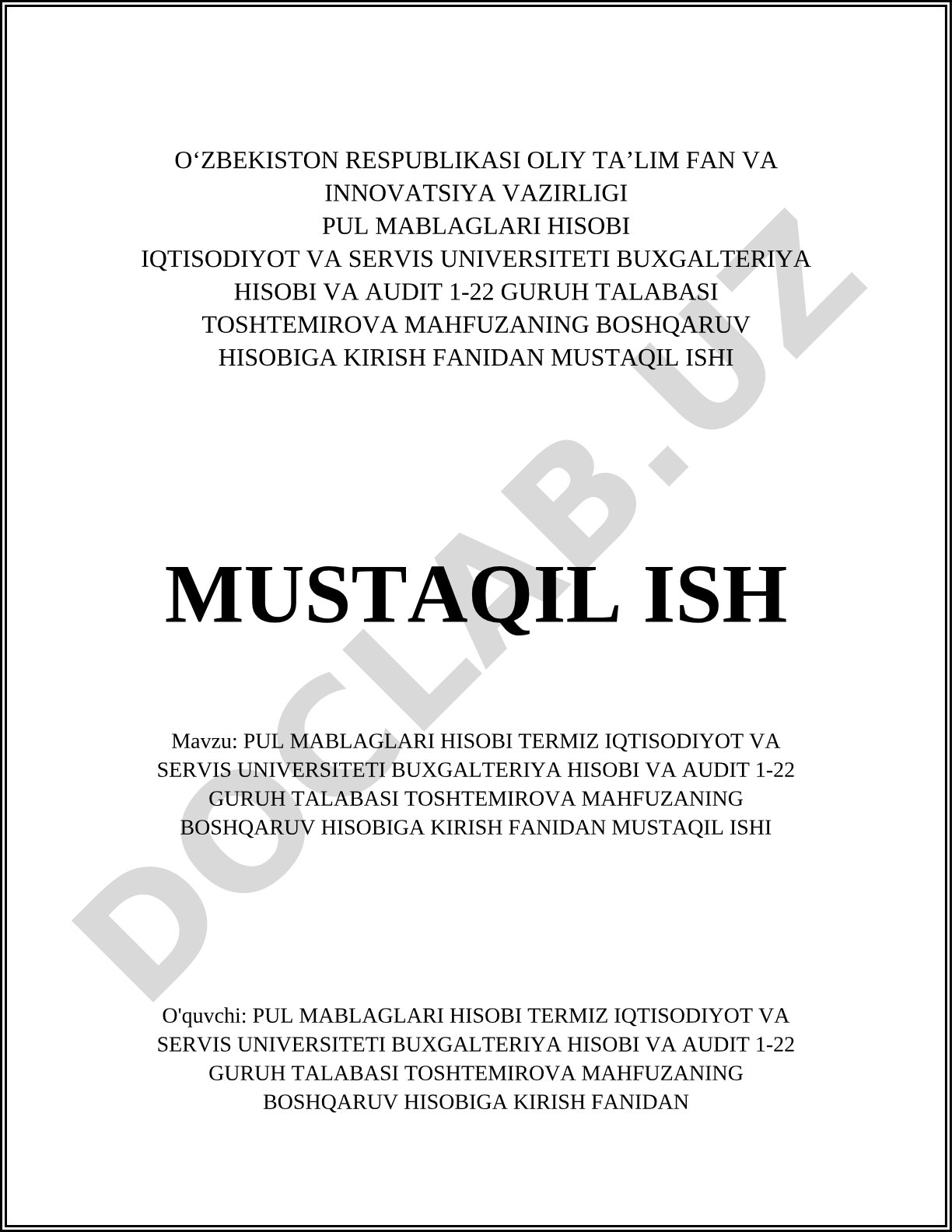Pul mablag'lari hisobi