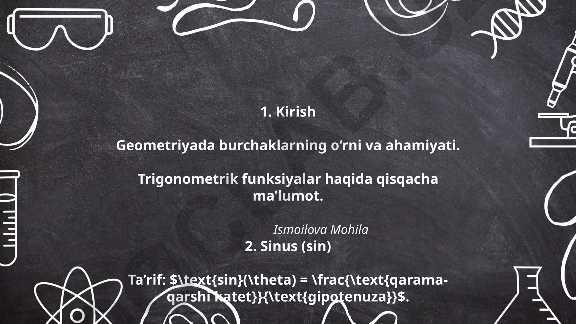 Trigonometrik funksiyalar: sinus va kosinus