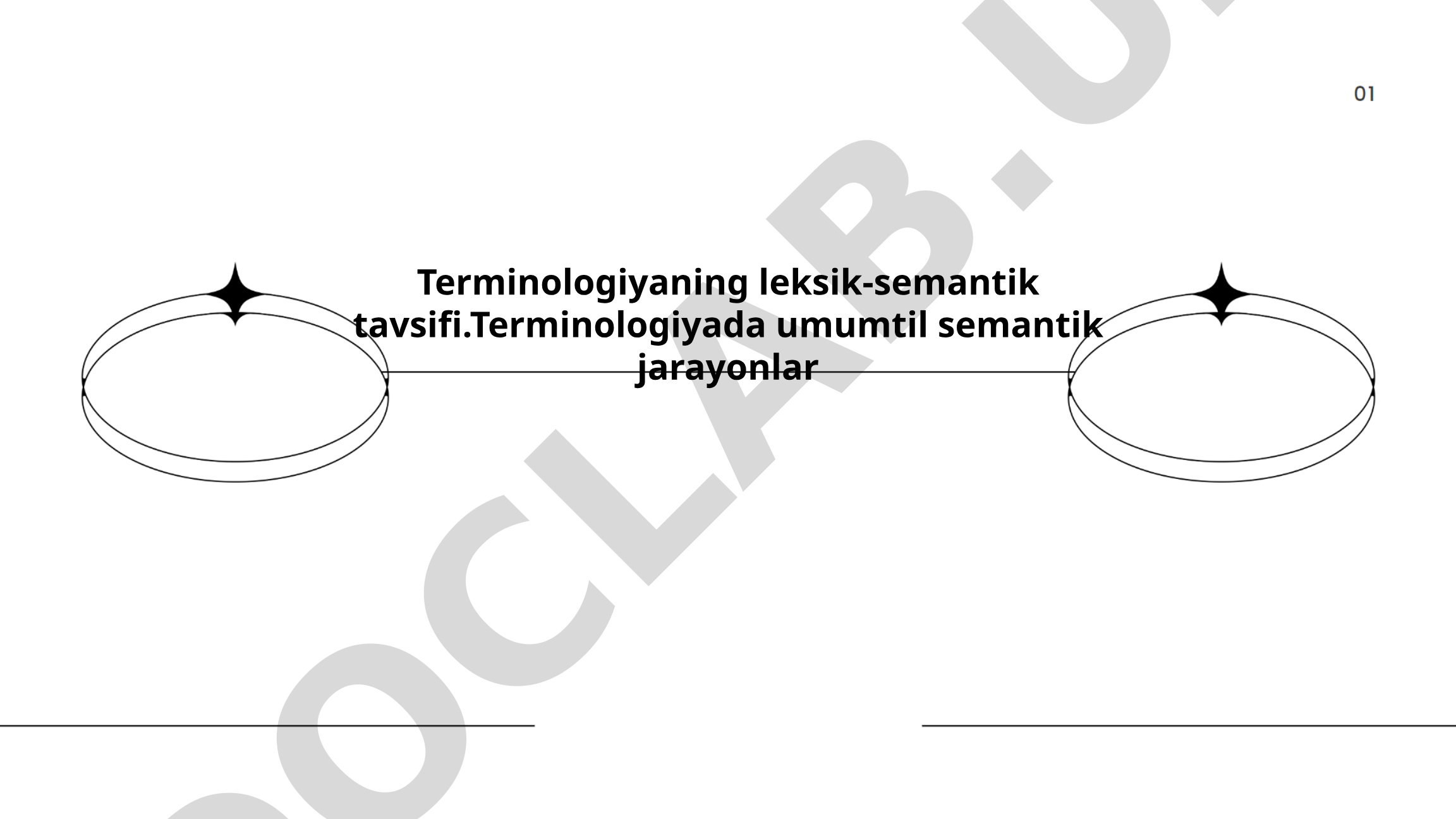 Terminologiyaning leksik-semantik tavsifi va umumtil semantik jarayonlar