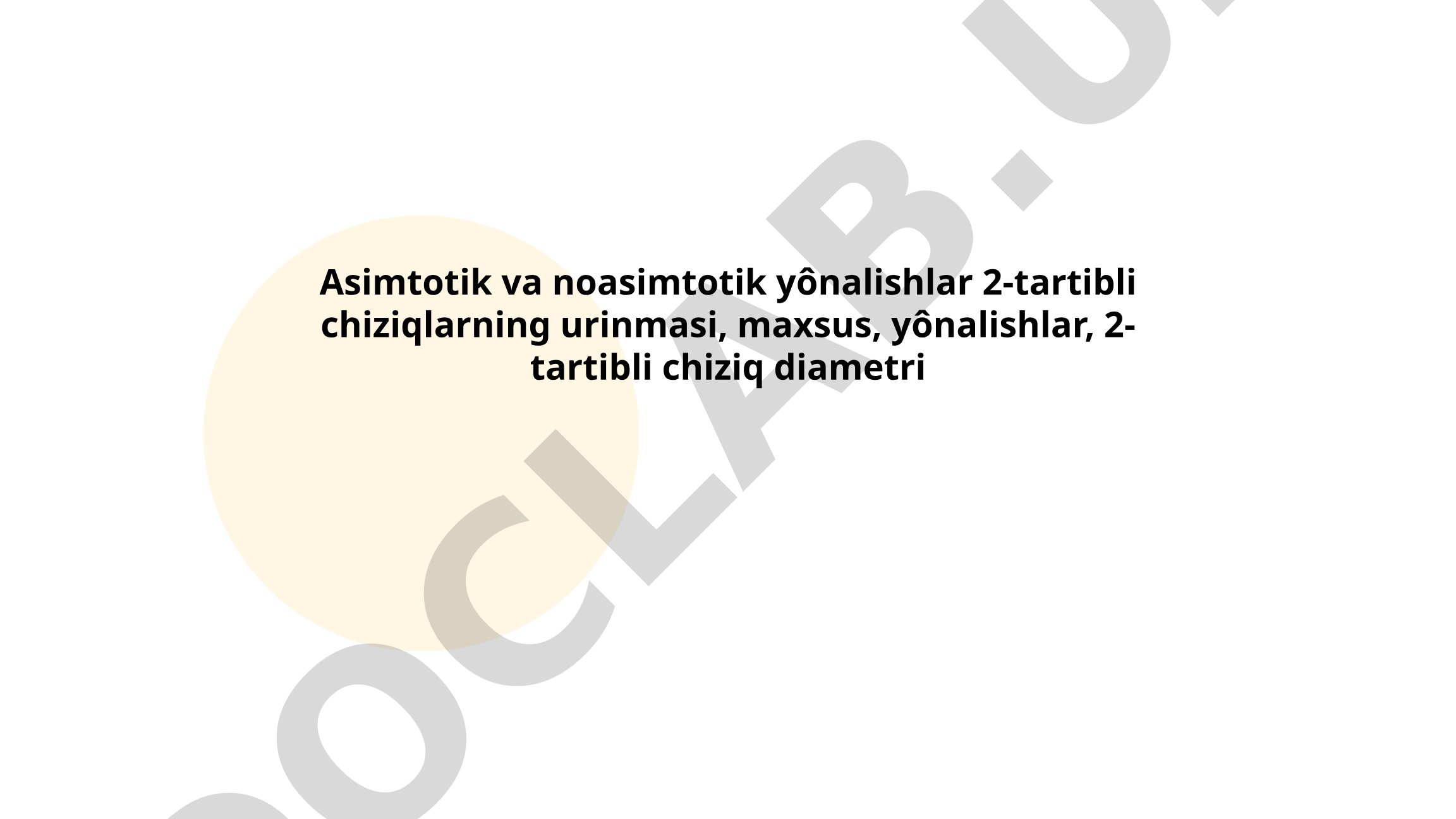 Asimptotik va noasimptotik yo'nalishlar nazariyasi