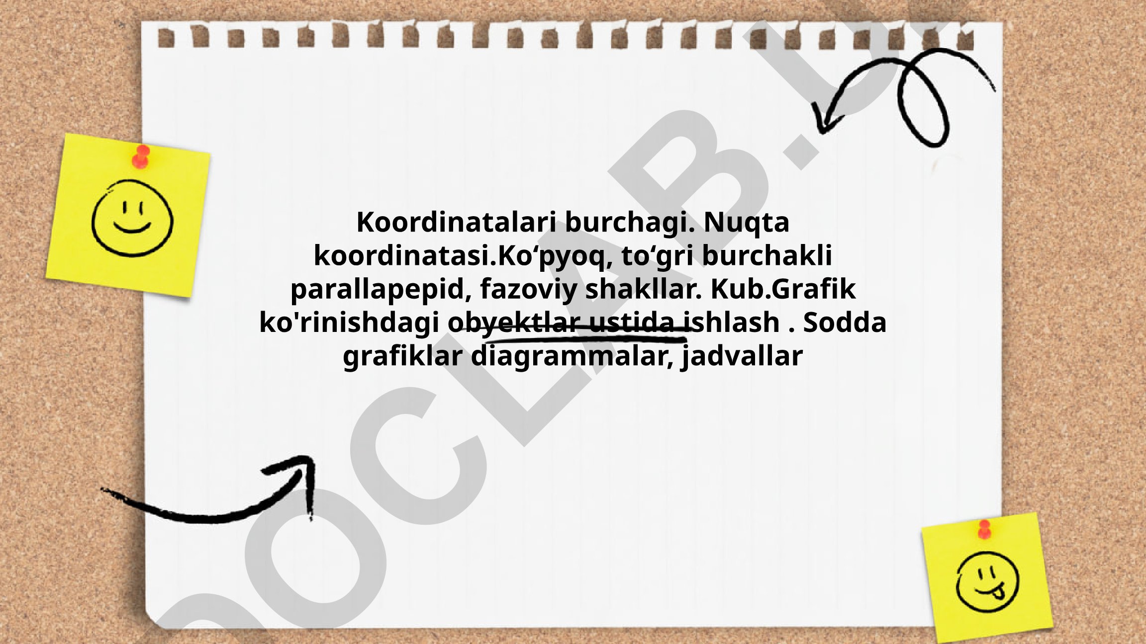 Koordinatalar tizimi va nuqta koordinatalarini aniqlash