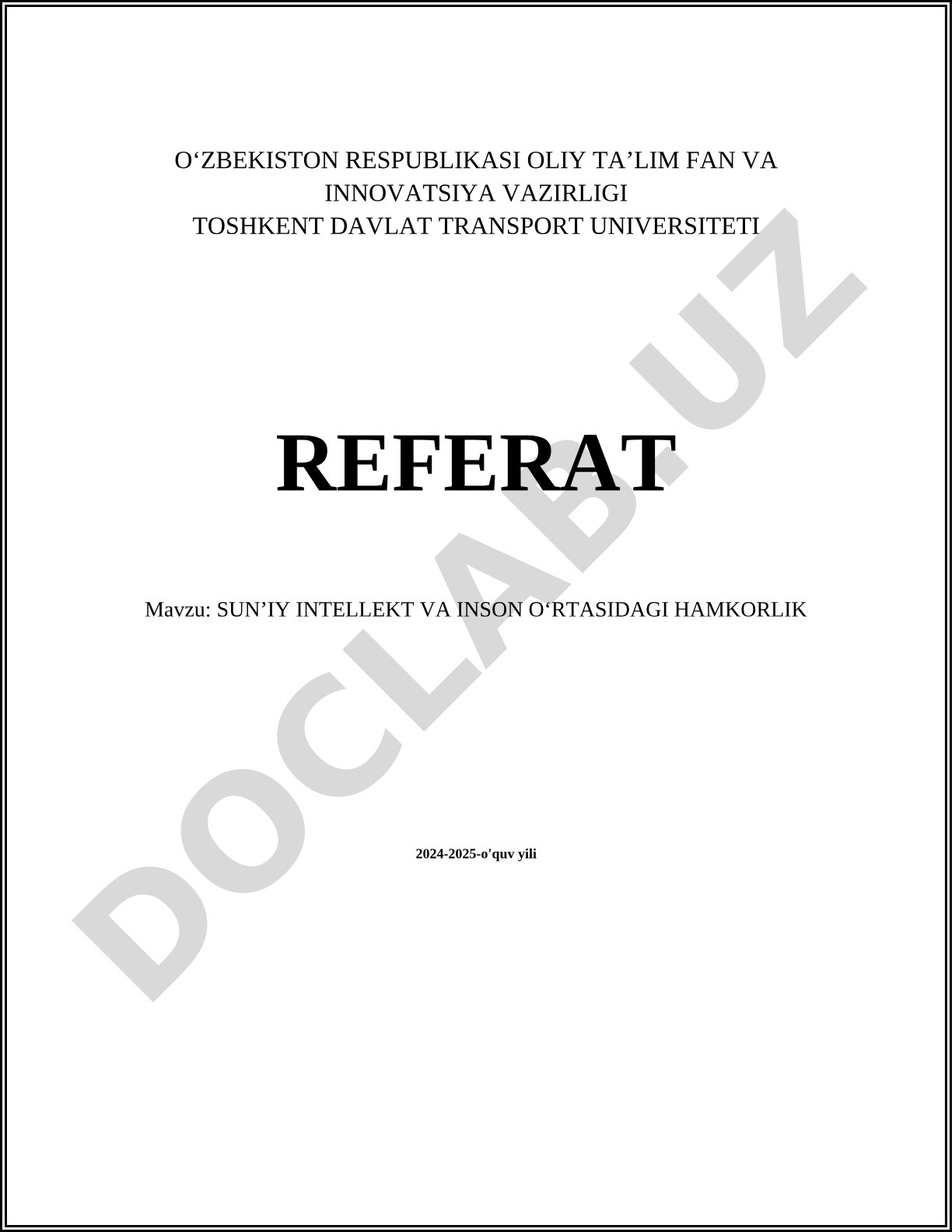 Sunʼiy intellekt va inson oʻrtasidagi hamkorlik