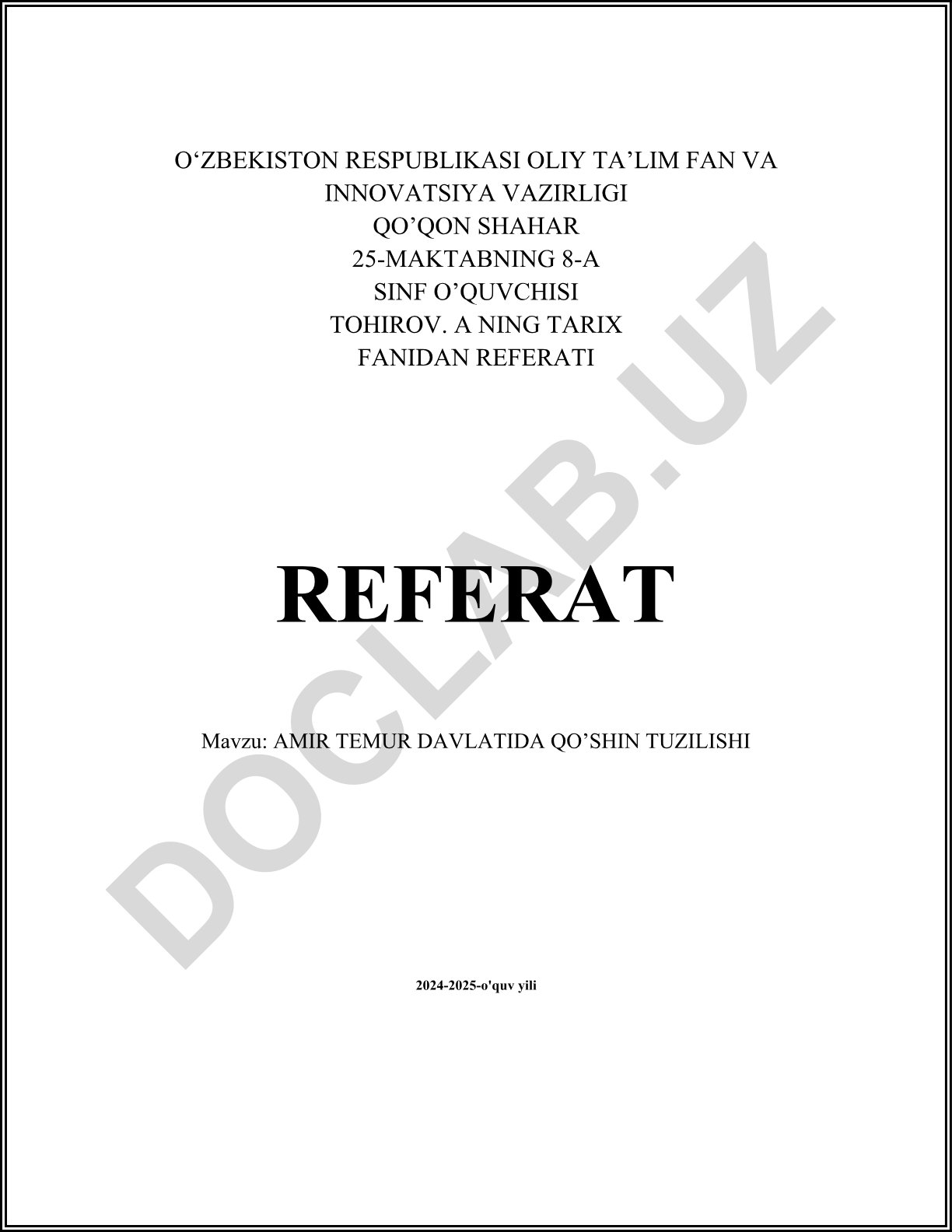 Amir Temur davlatida qo'shin tuzilishi