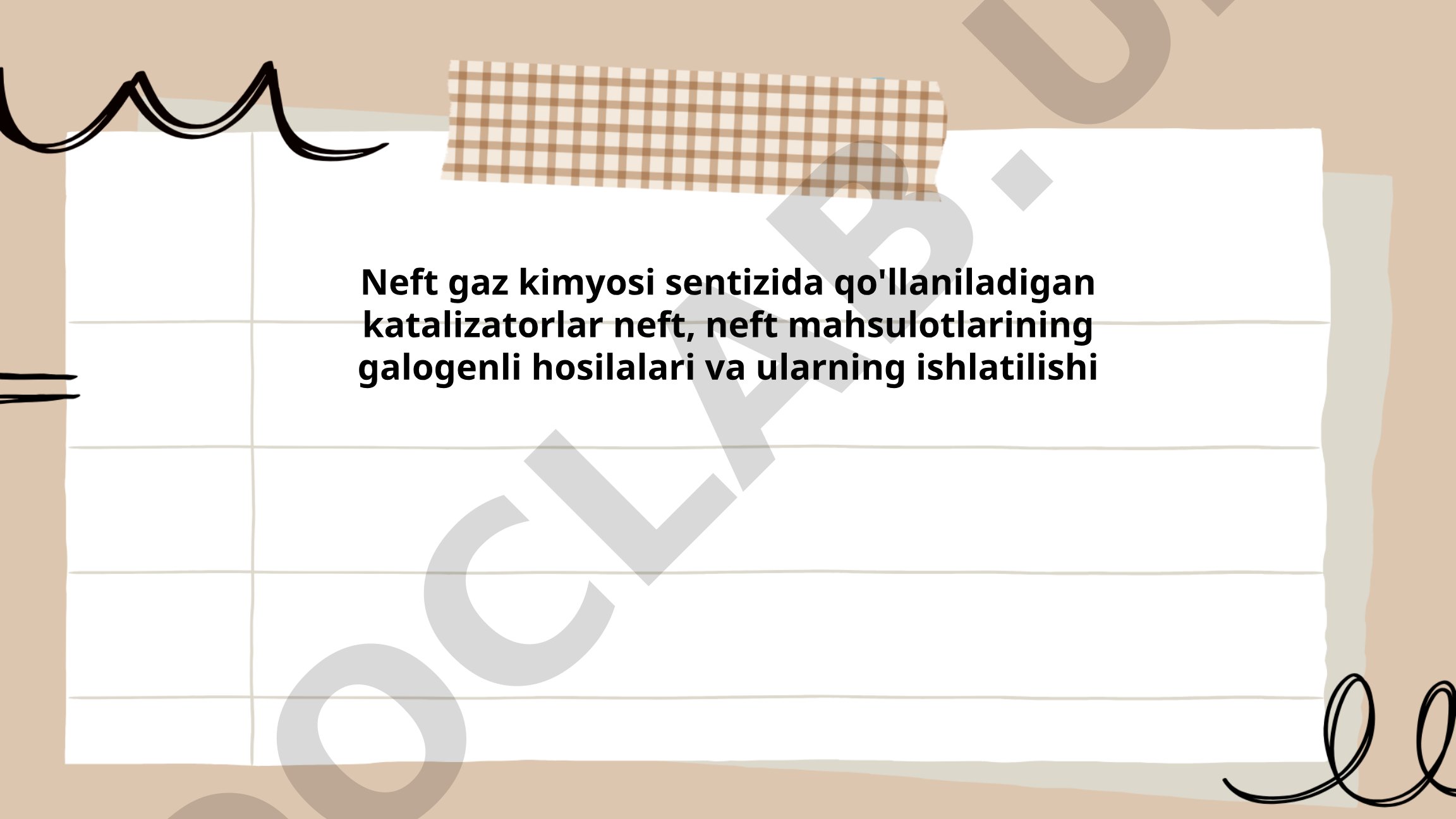 Neft gaz kimyosi sentizida katalizatorlar va galogenli hosilalar