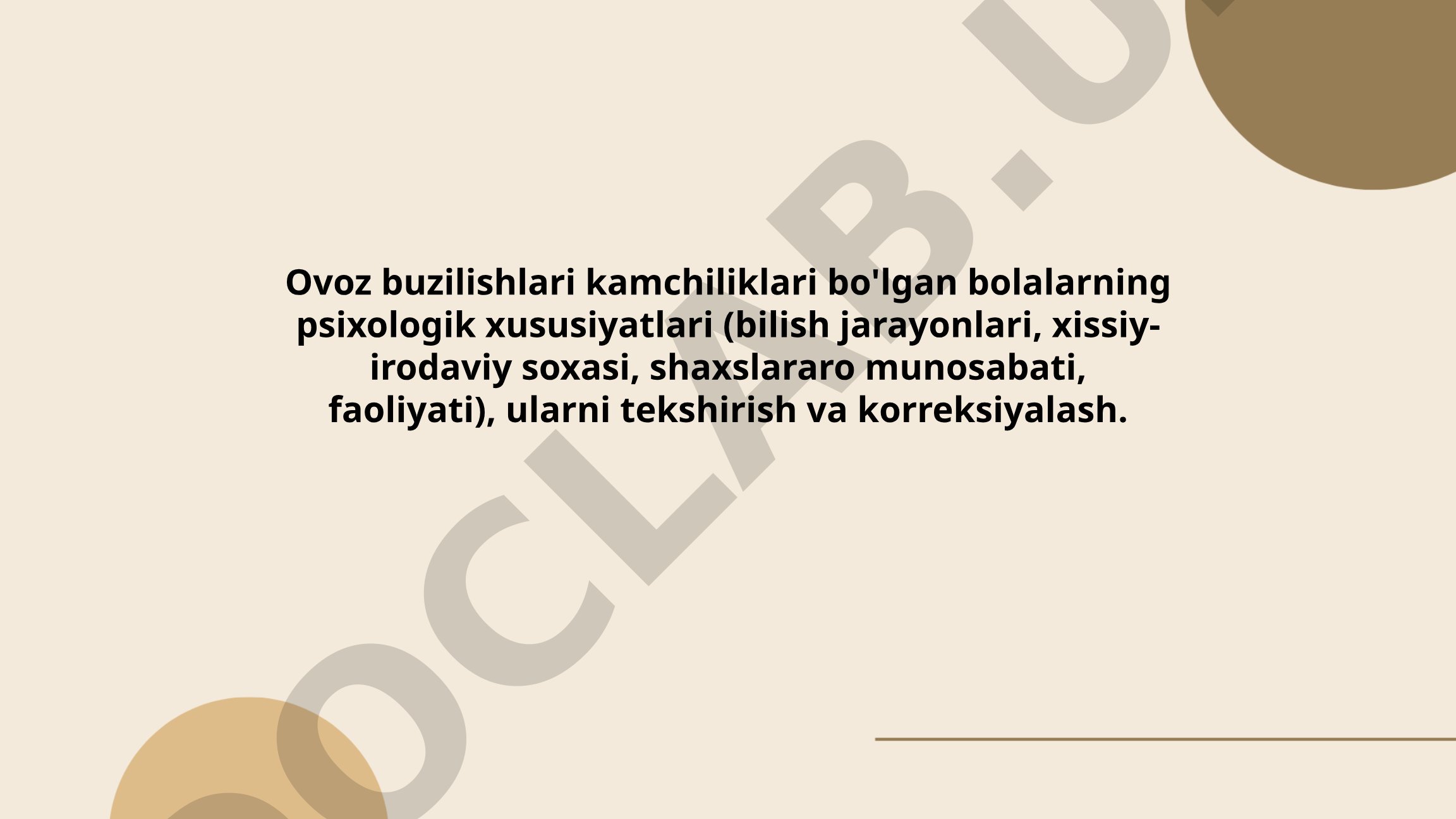 Ovoz buzilishlari kamchiliklari bo'lgan bolalarning psixologik xususiyatlari