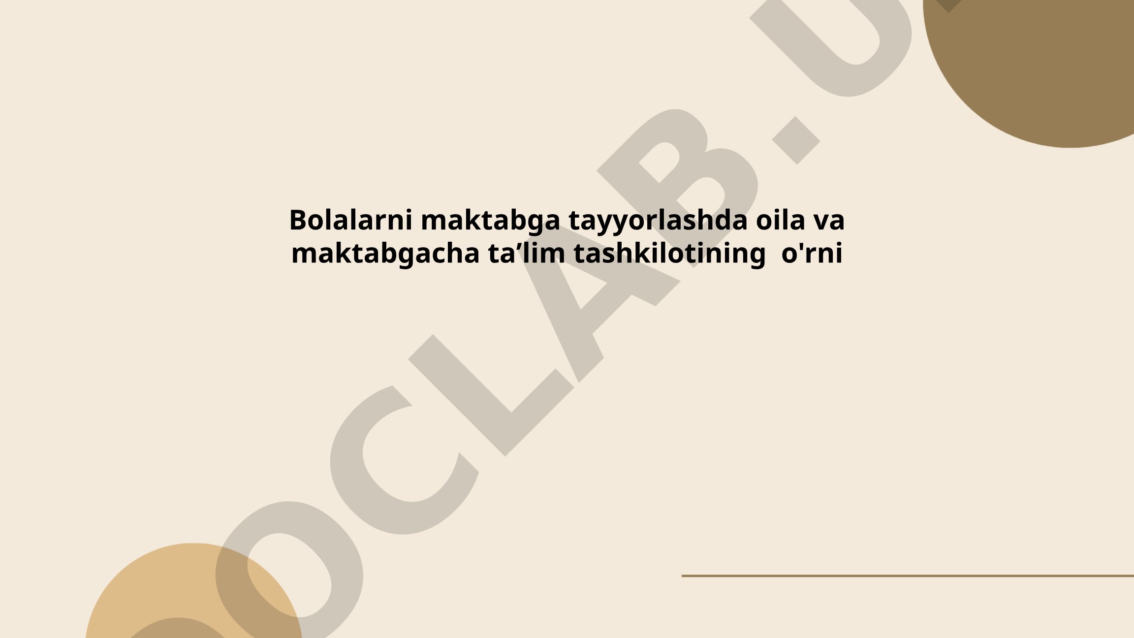Bolalarni maktabga tayyorlashda oila va maktabgacha taʼlim tashkilotining o'rni