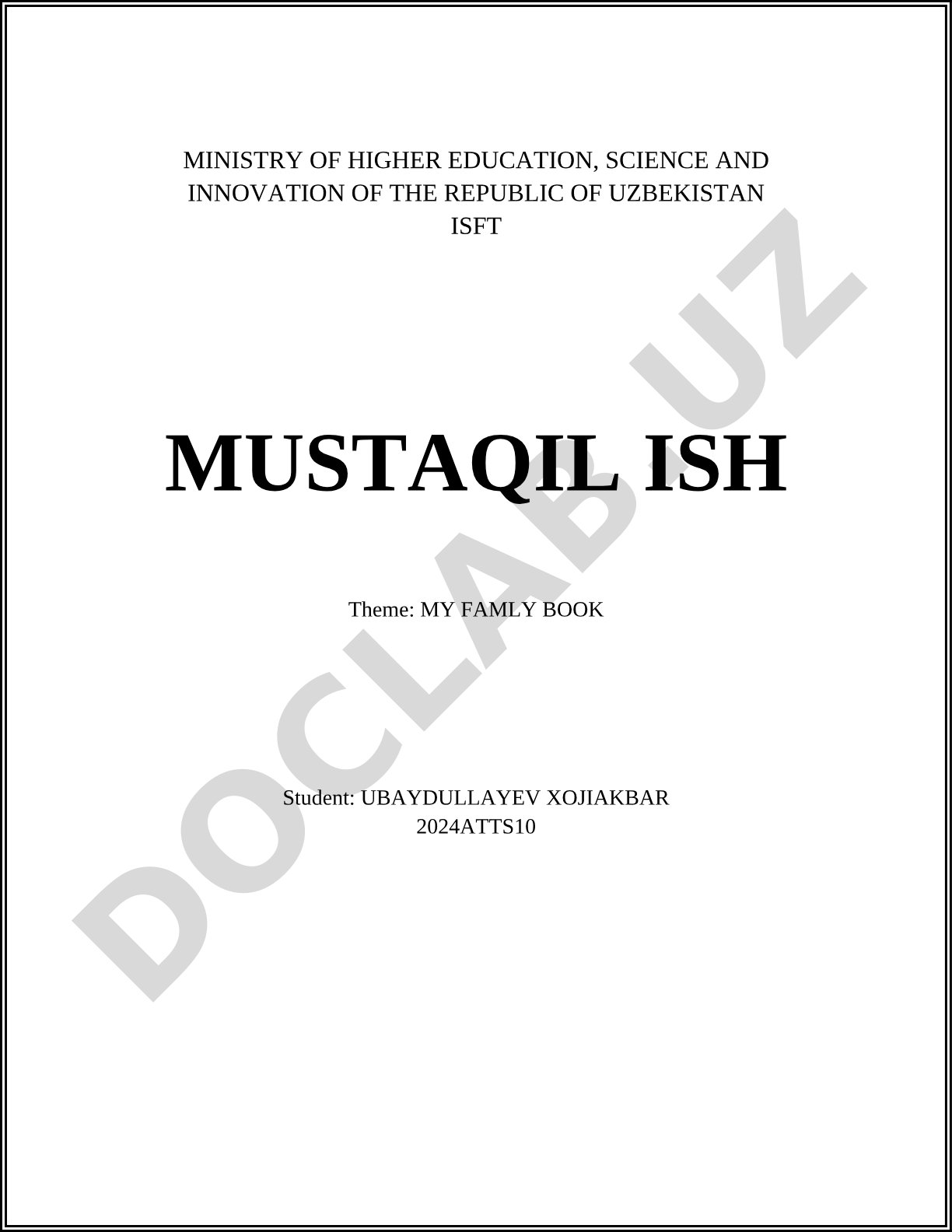 My Family Book