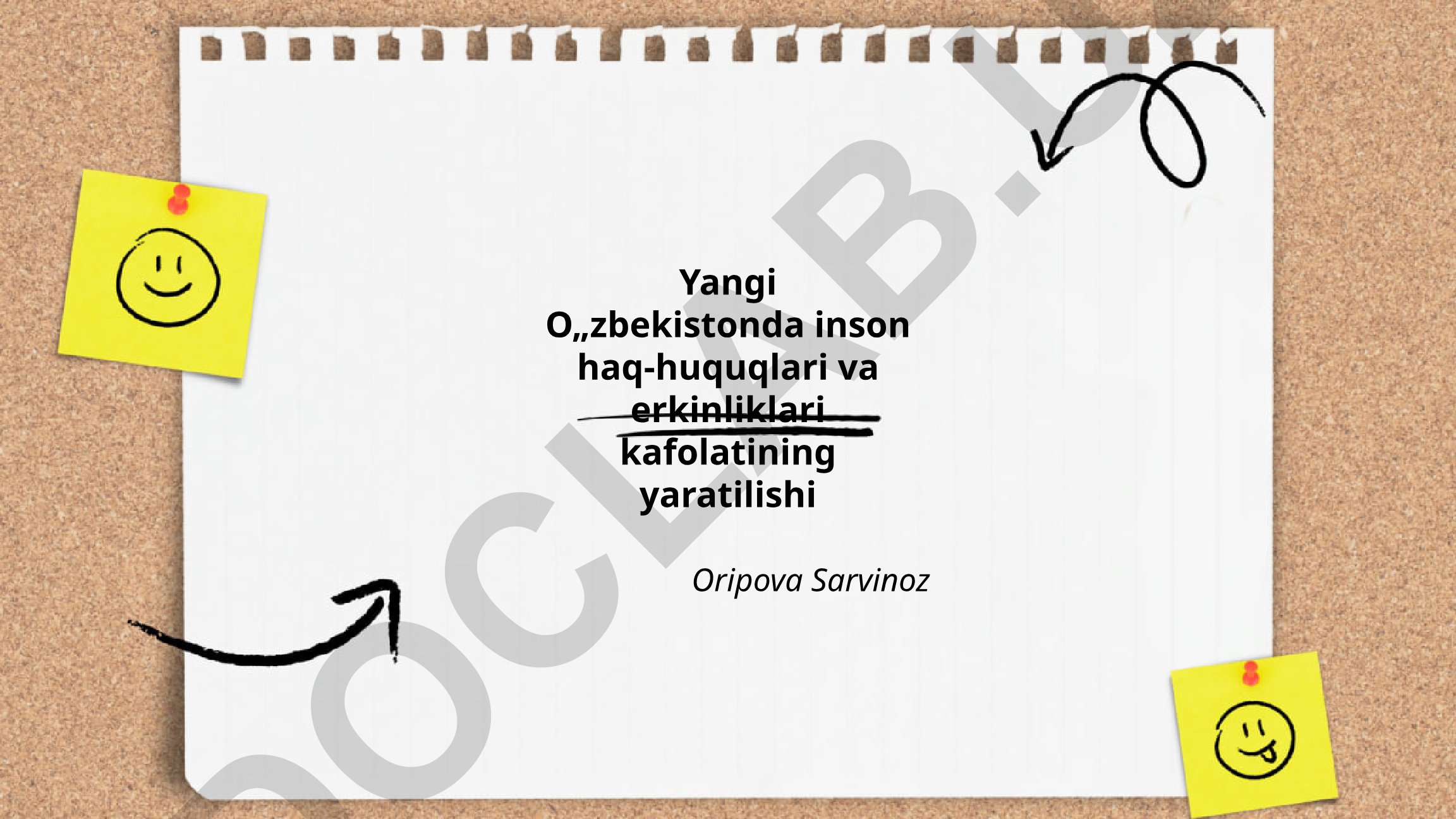 Yangi O‘zbekistonda inson haq-huquqlari va erkinliklari kafolatining yaratilishi