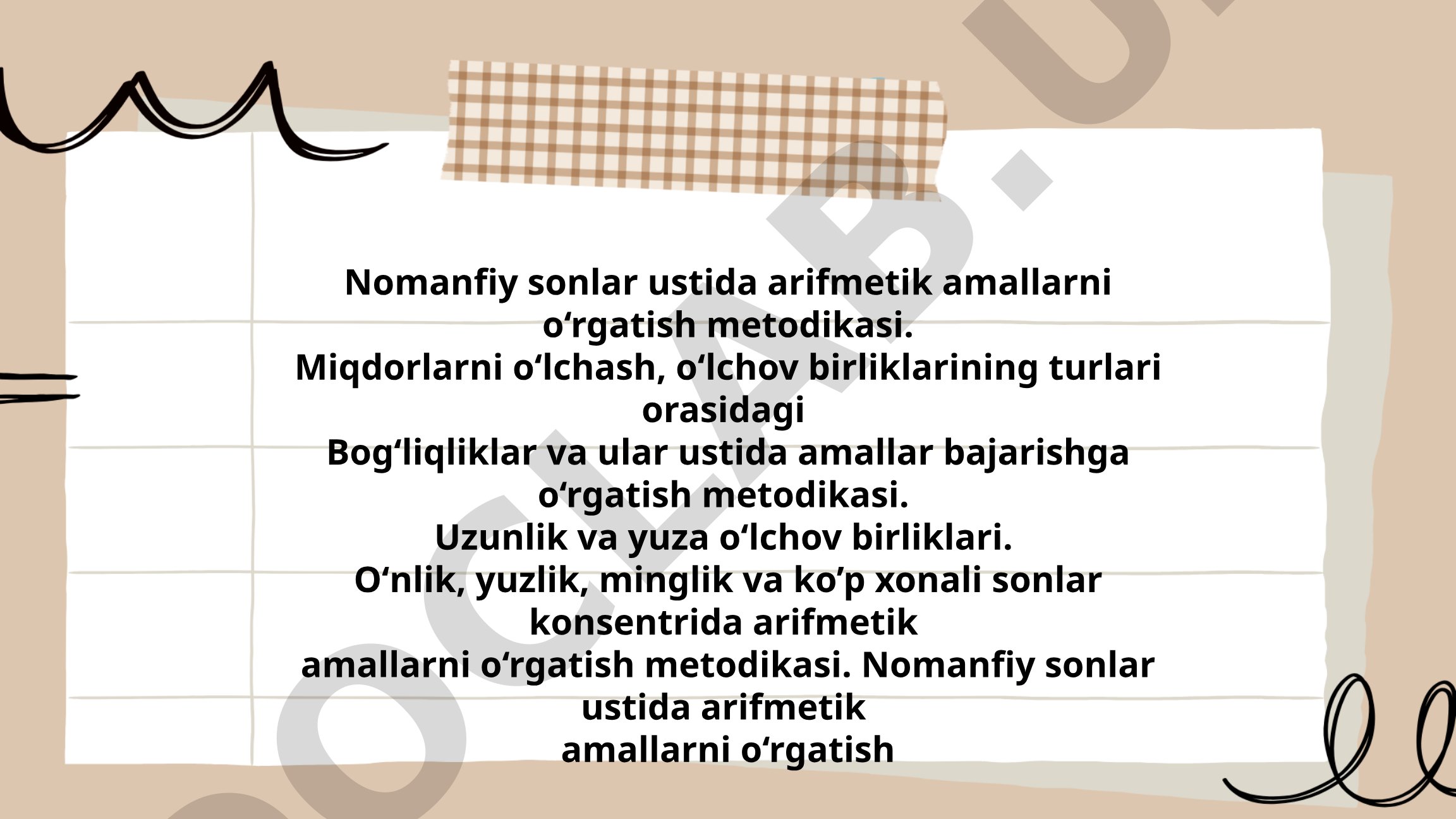 Nomanfiy sonlar ustida arifmetik amallarni o‘rgatish metodikasi