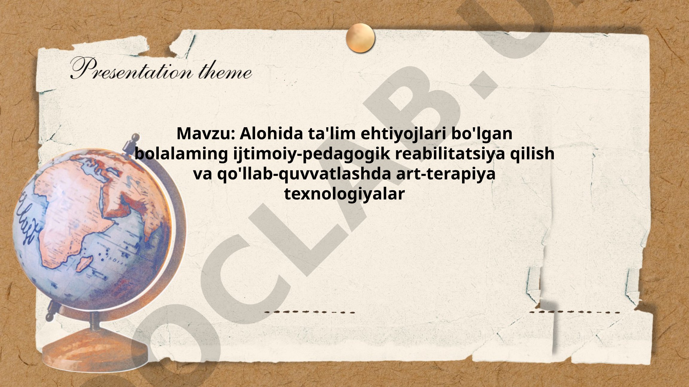 Alohida ta'lim ehtiyojlari bo'lgan bolalarning ijtimoiy-pedagogik reabilitatsiya qilish va qo'llab-quvvatlashda art-terapiya texnologiyalar