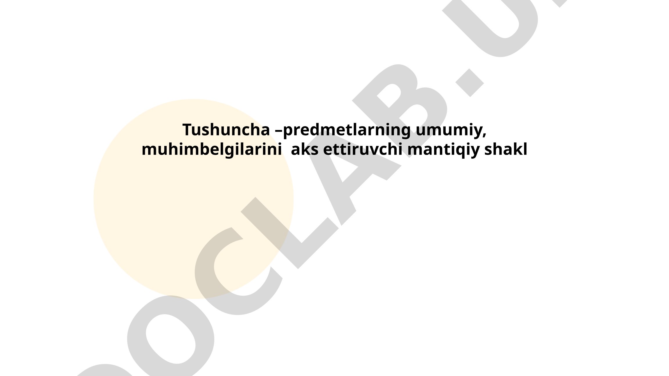 Tushuncha va uning mantiqiy shakllari