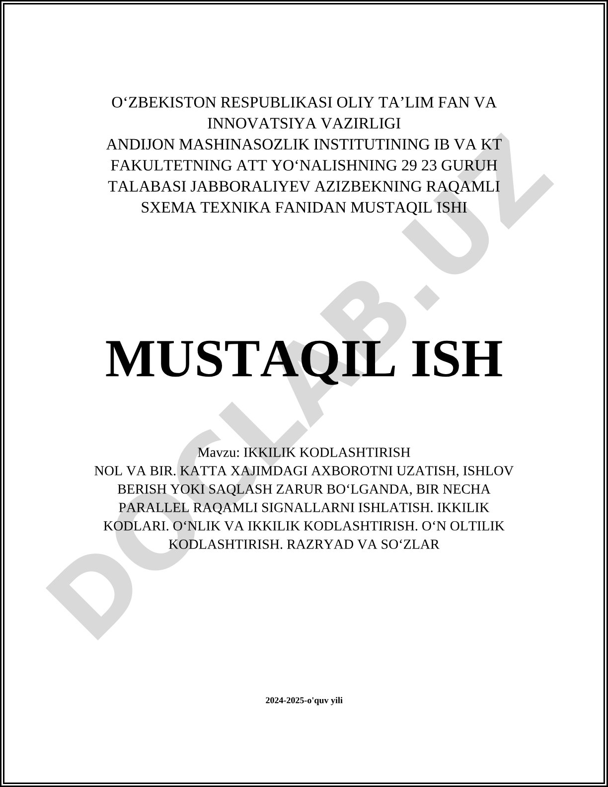 Ikkilik kodlashtirish