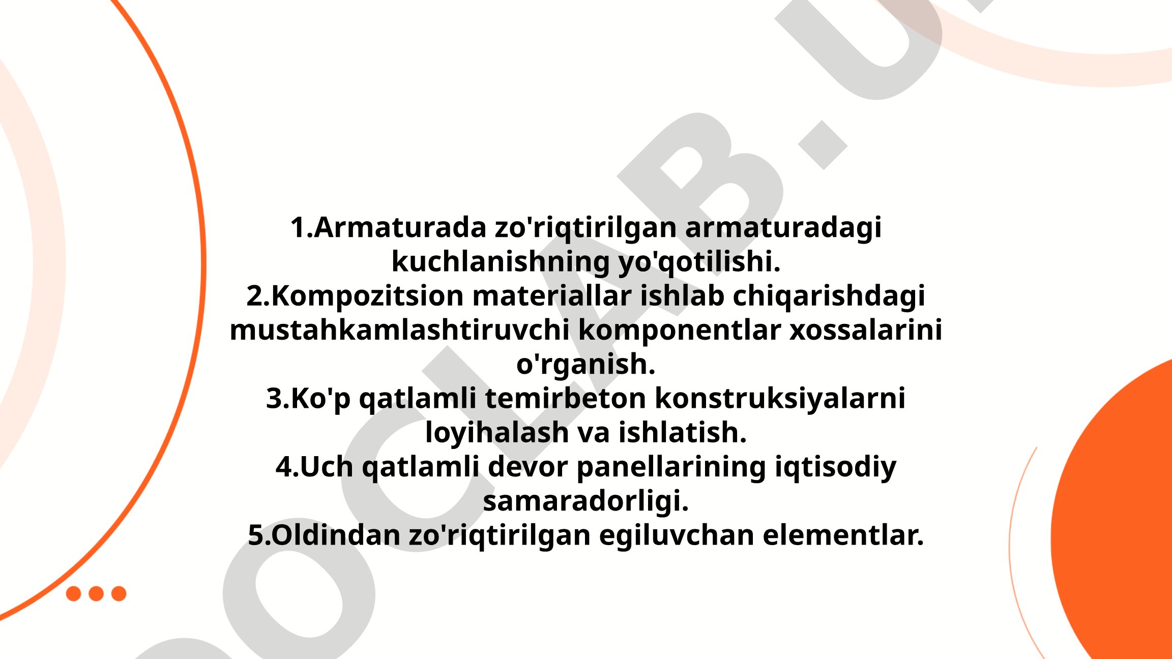 Armaturada zo'riqtirilgan armaturadagi kuchlanishning yo'qotilishi