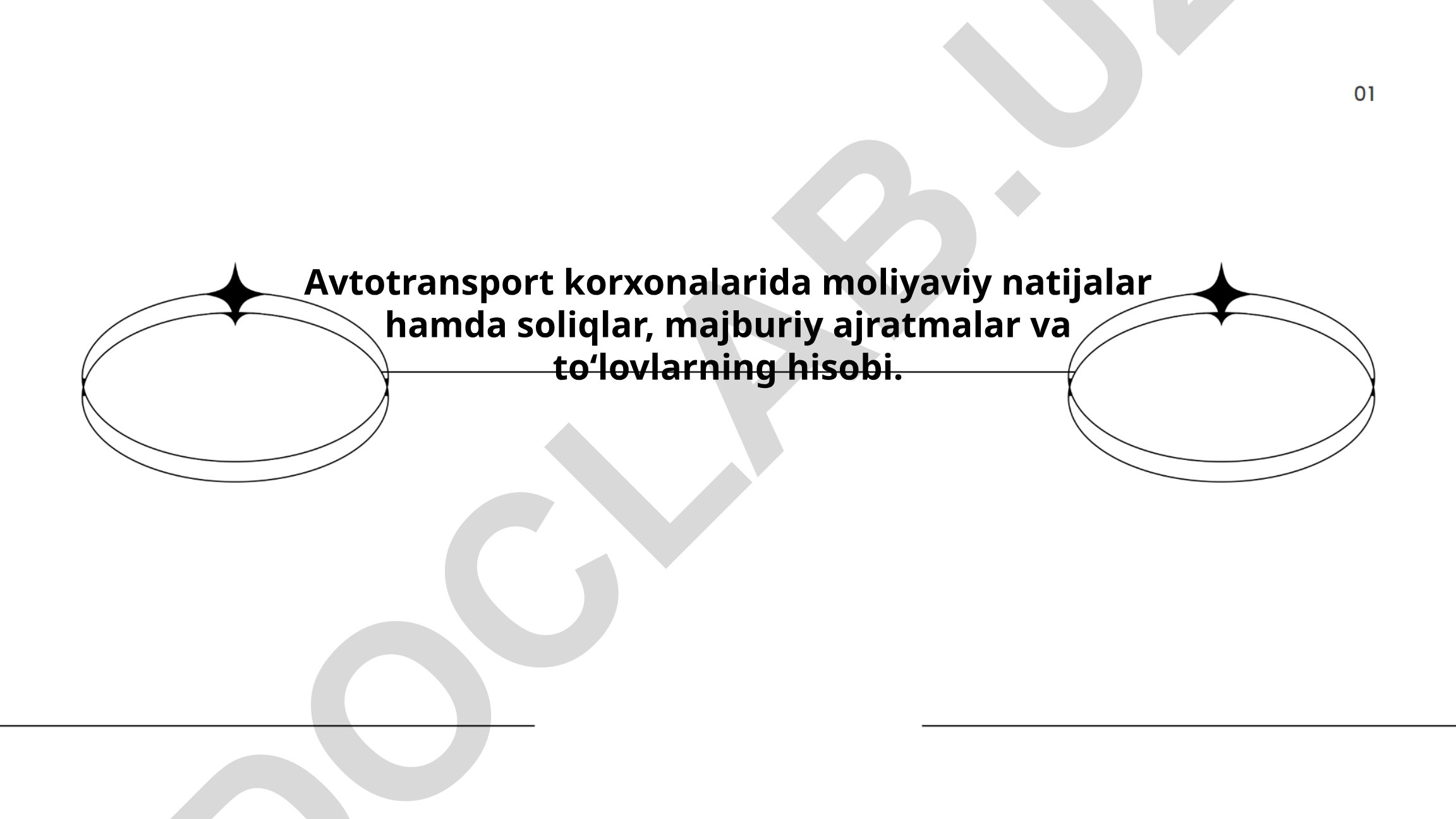 Avtotransport korxonalarida moliyaviy natijalar, soliqlar va majburiy to'lovlar hisobi