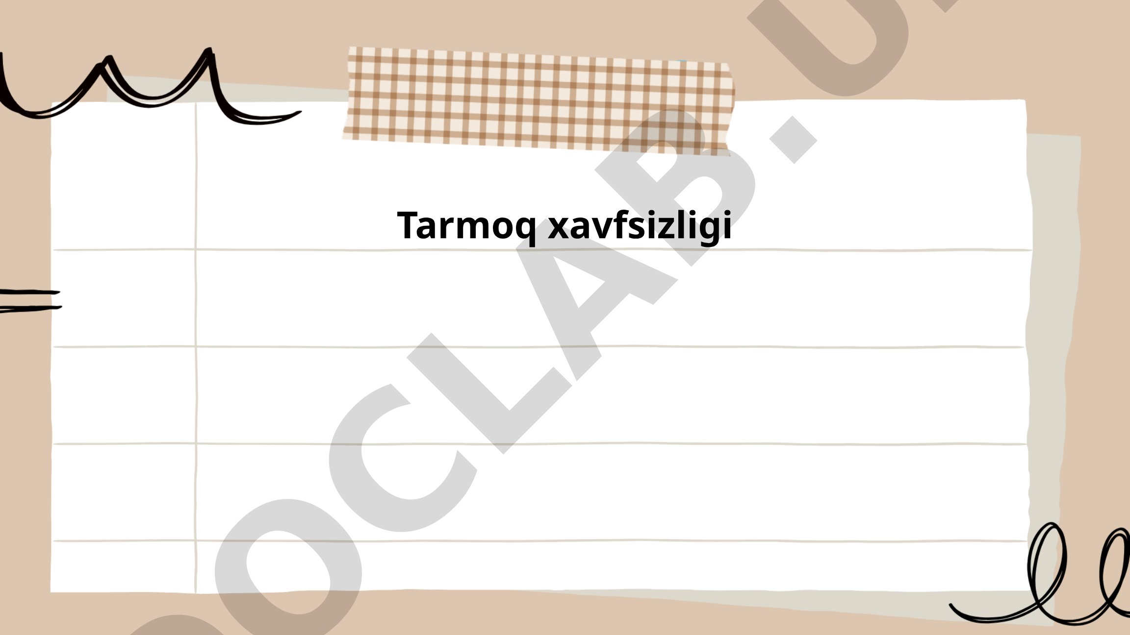 Tarmoq xavfsizligi