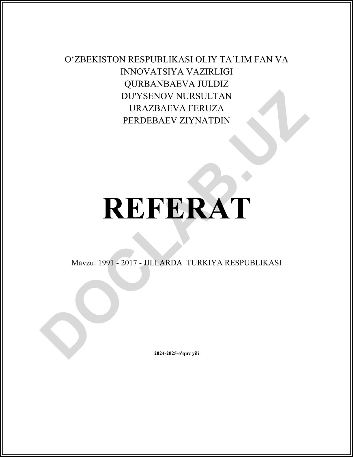 1991-2017-yillarda Turkiya Respublikasi