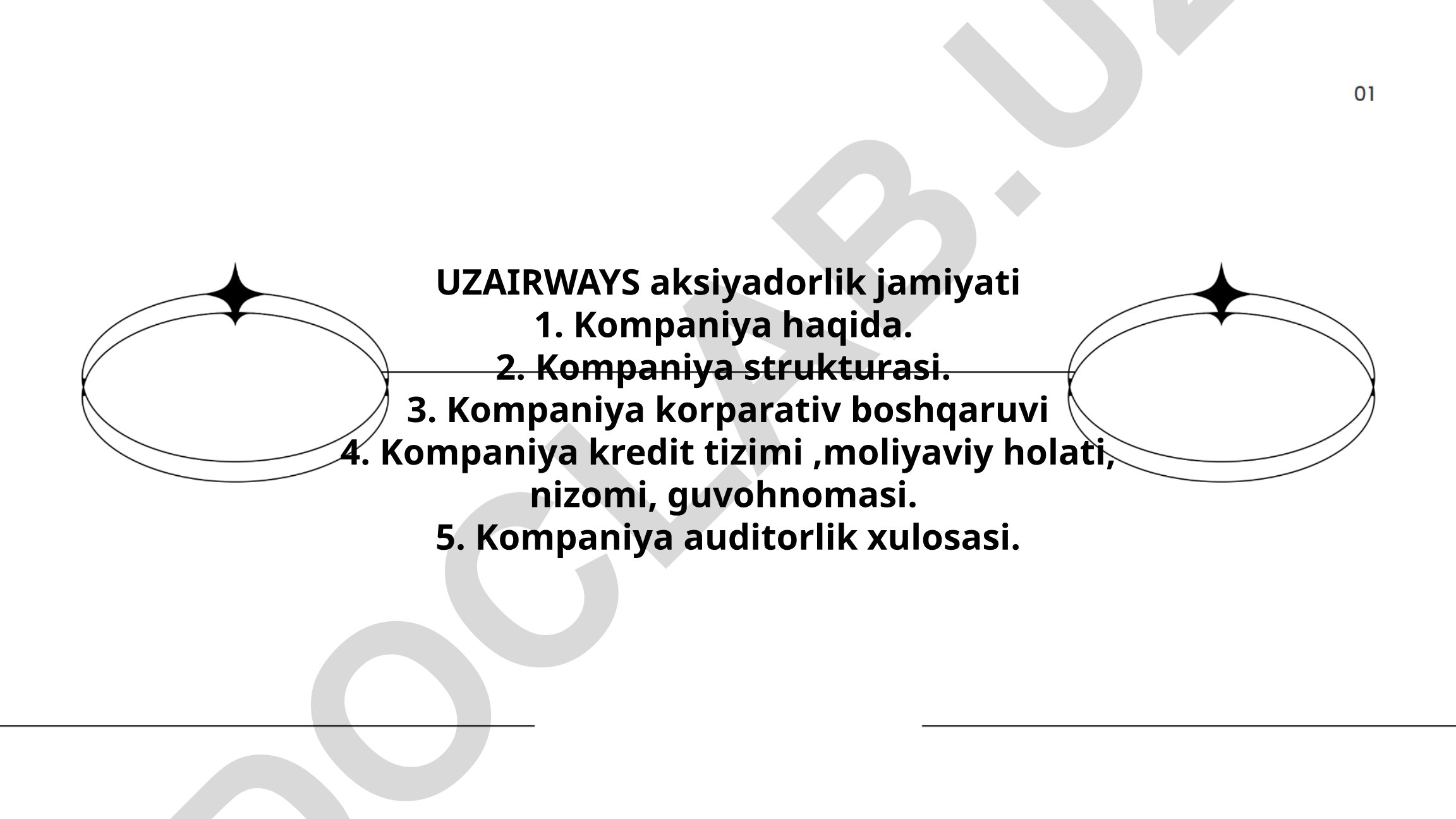 UZAIRWAYS aksiyadorlik jamiyati tashkiloti va faoliyati
