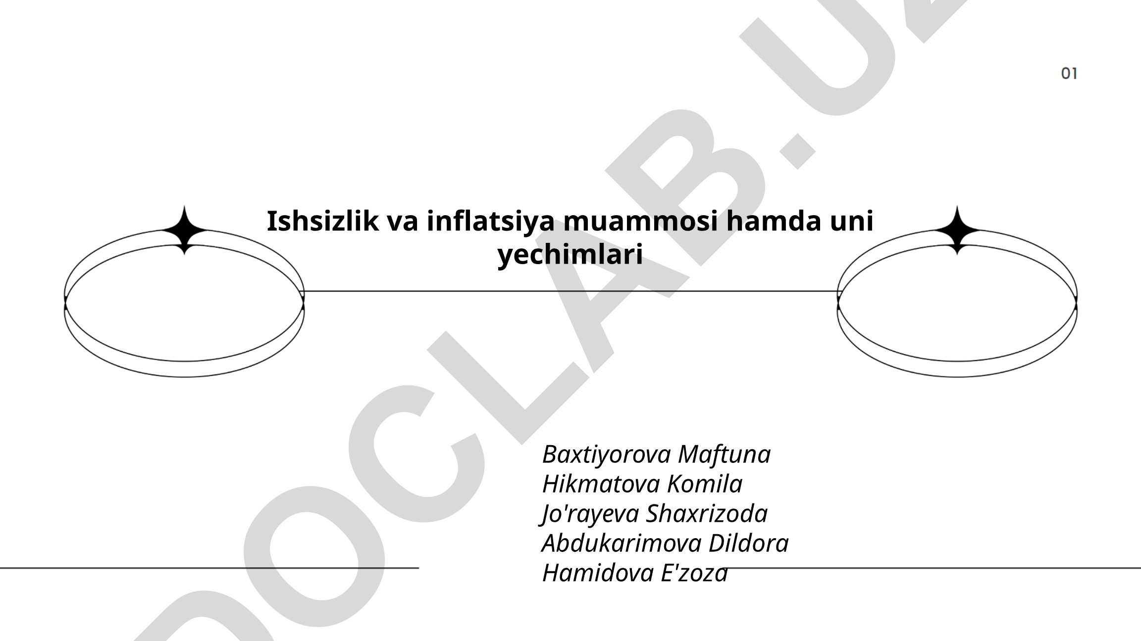Ishsizlik va inflatsiya muammolari hamda ularning yechimlari
