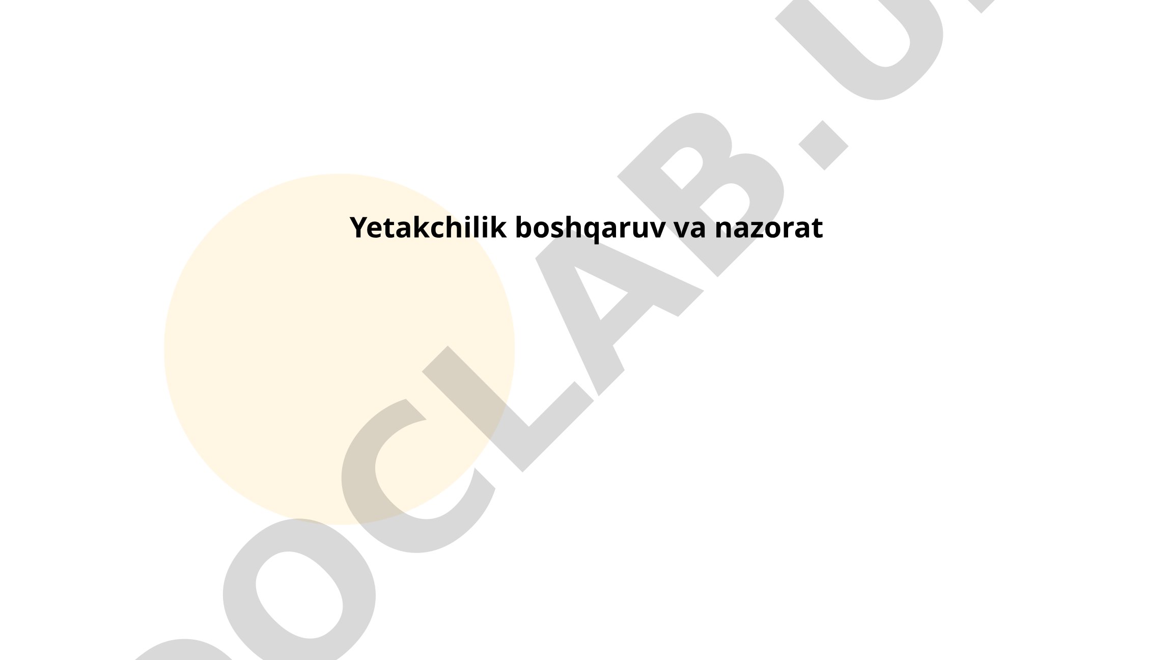 Yetakchilik boshqaruv va nazorat