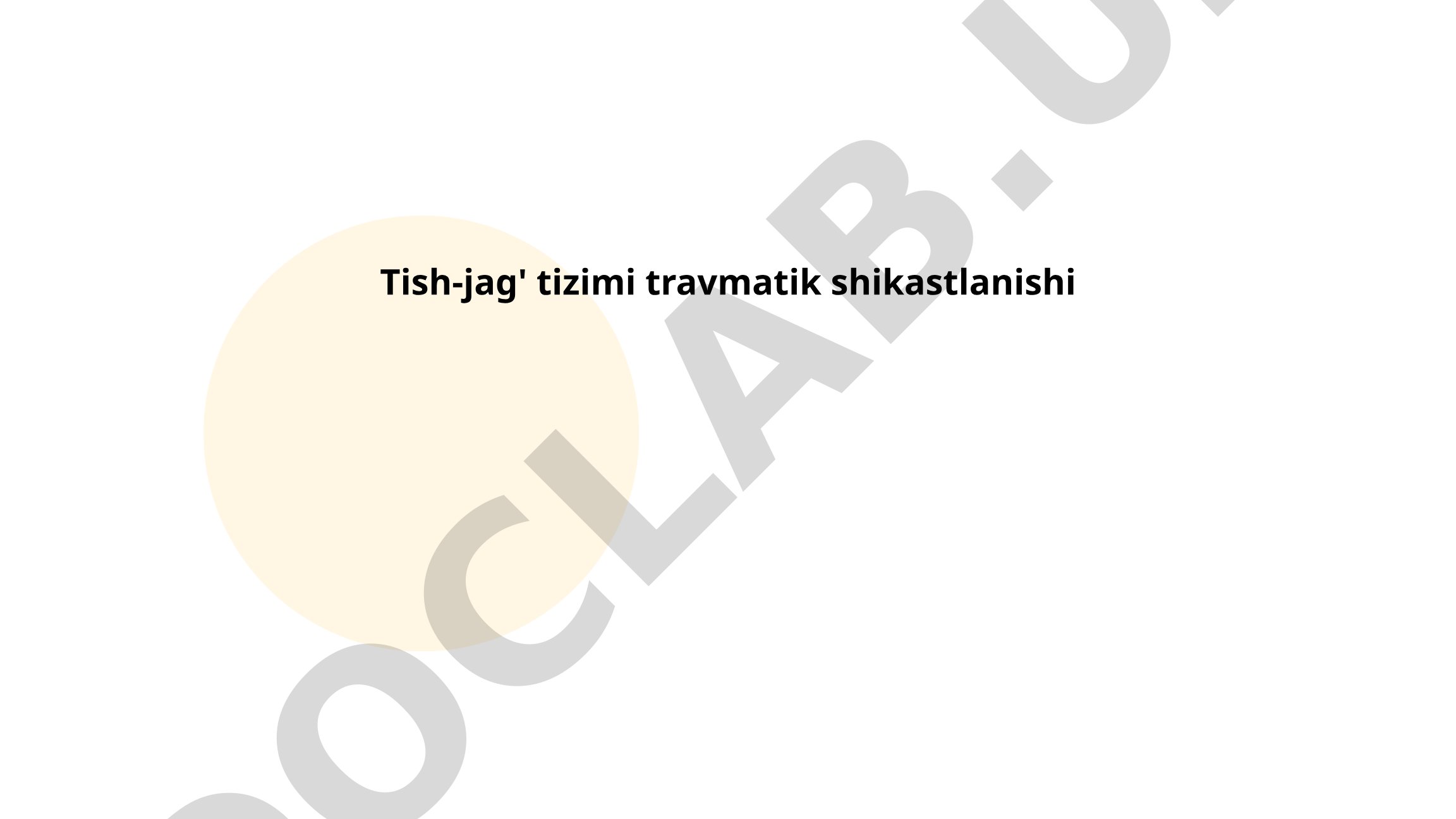 Tish-jag' tizimi travmatik shikastlanishi