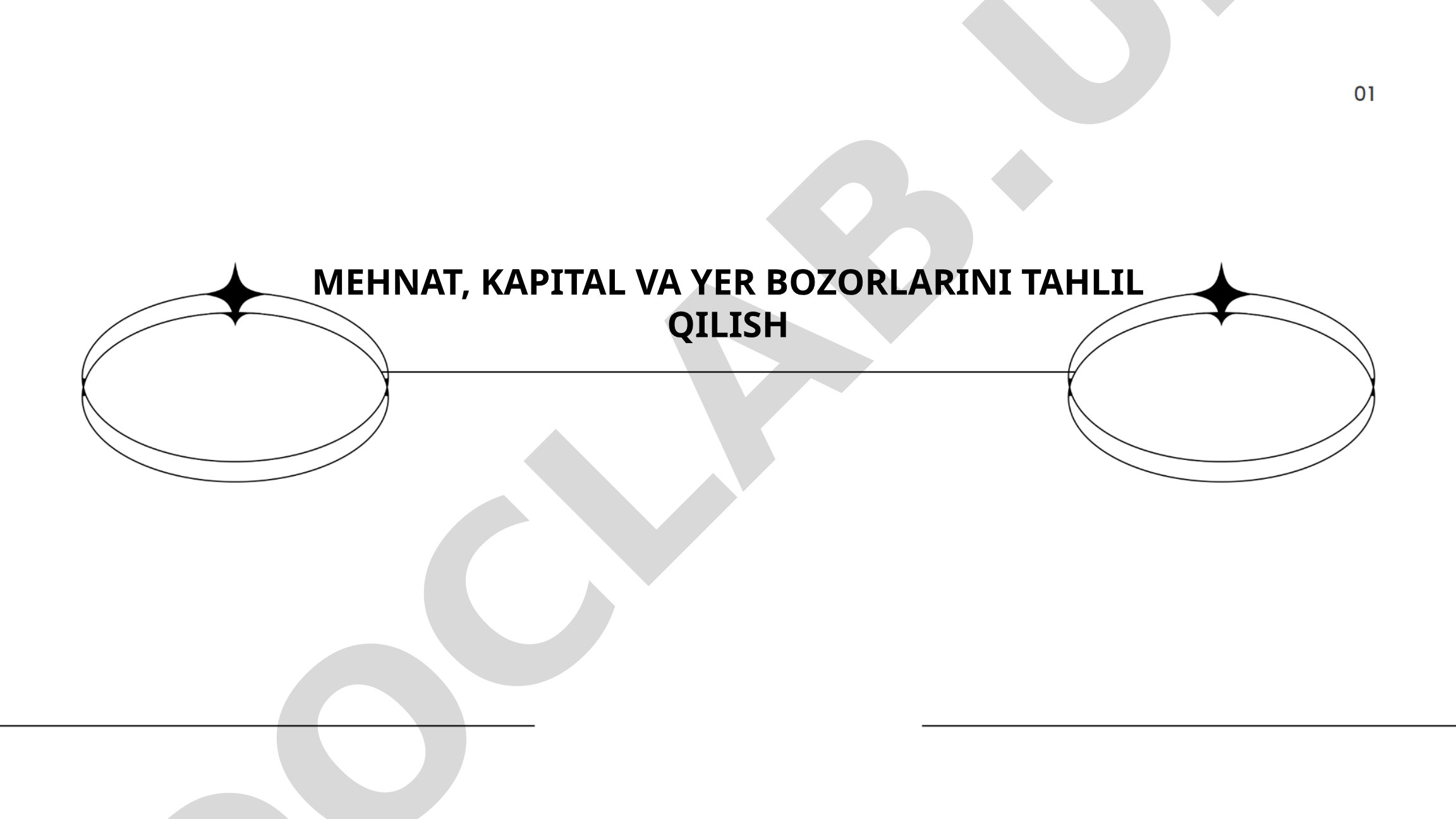 Mehnat, kapital va yer bozorlarini tahlil qilish