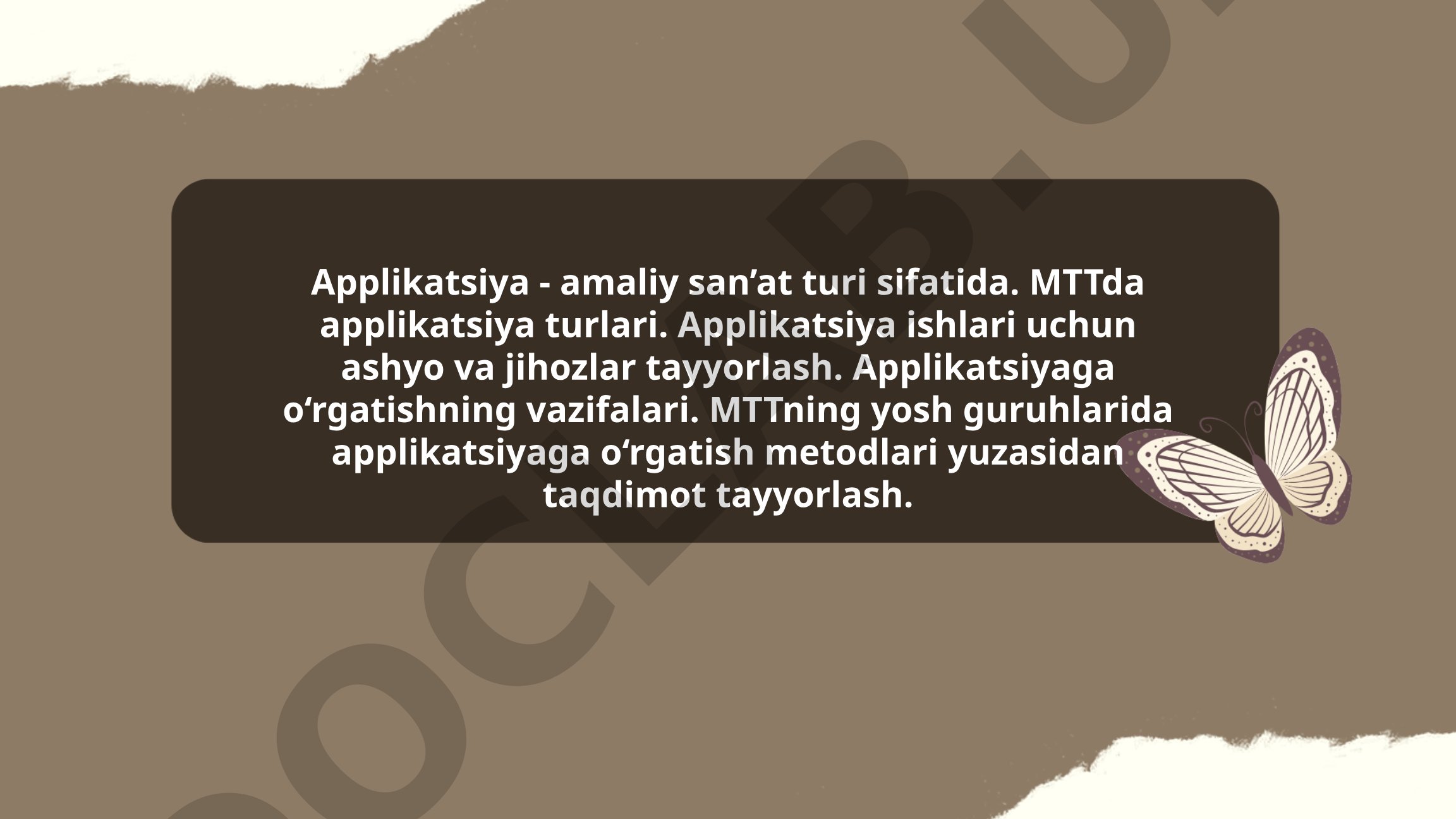 MTTda applikatsiya san'ati va o'rgatish metodlari