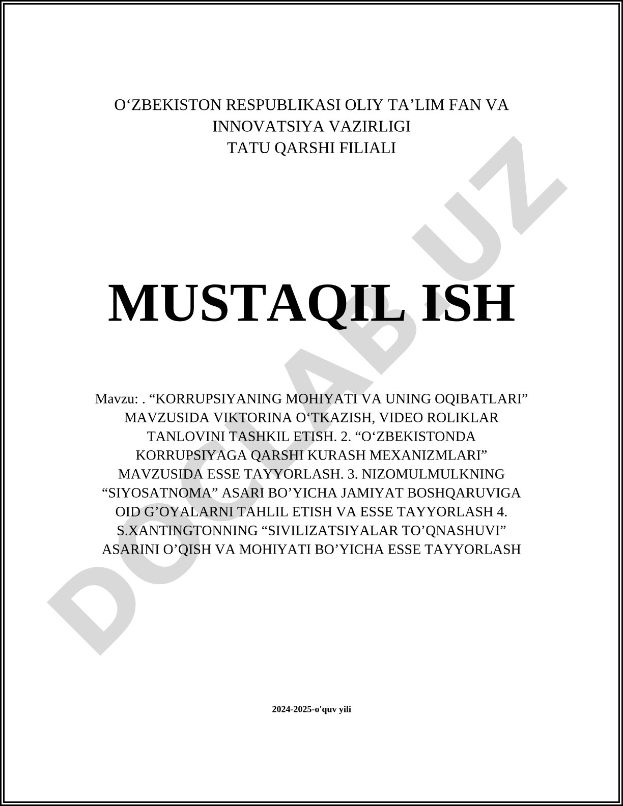 Korruptsiyaning mohiyati va uning oqibatlari