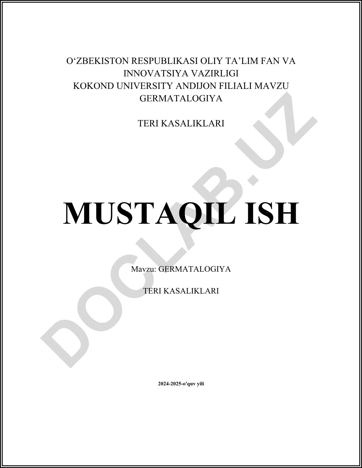 Germatologiyateri kasalliklari
