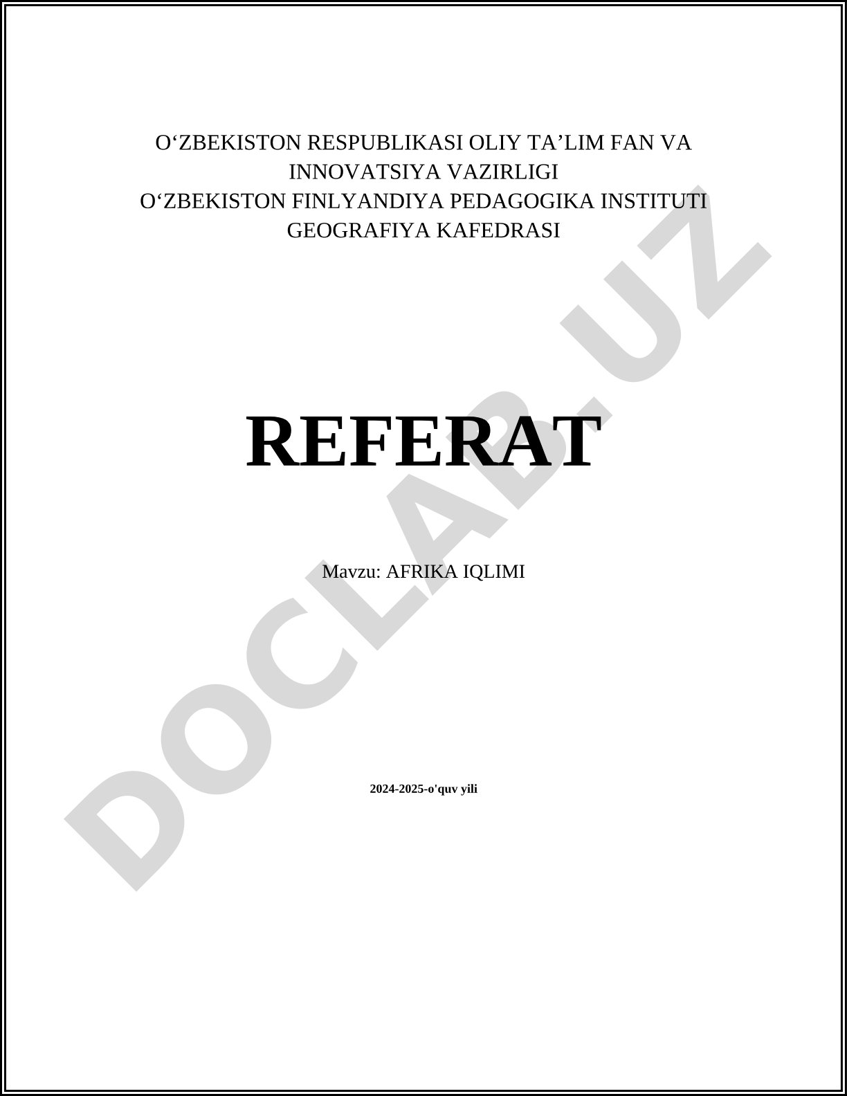 Afrika iqlimi