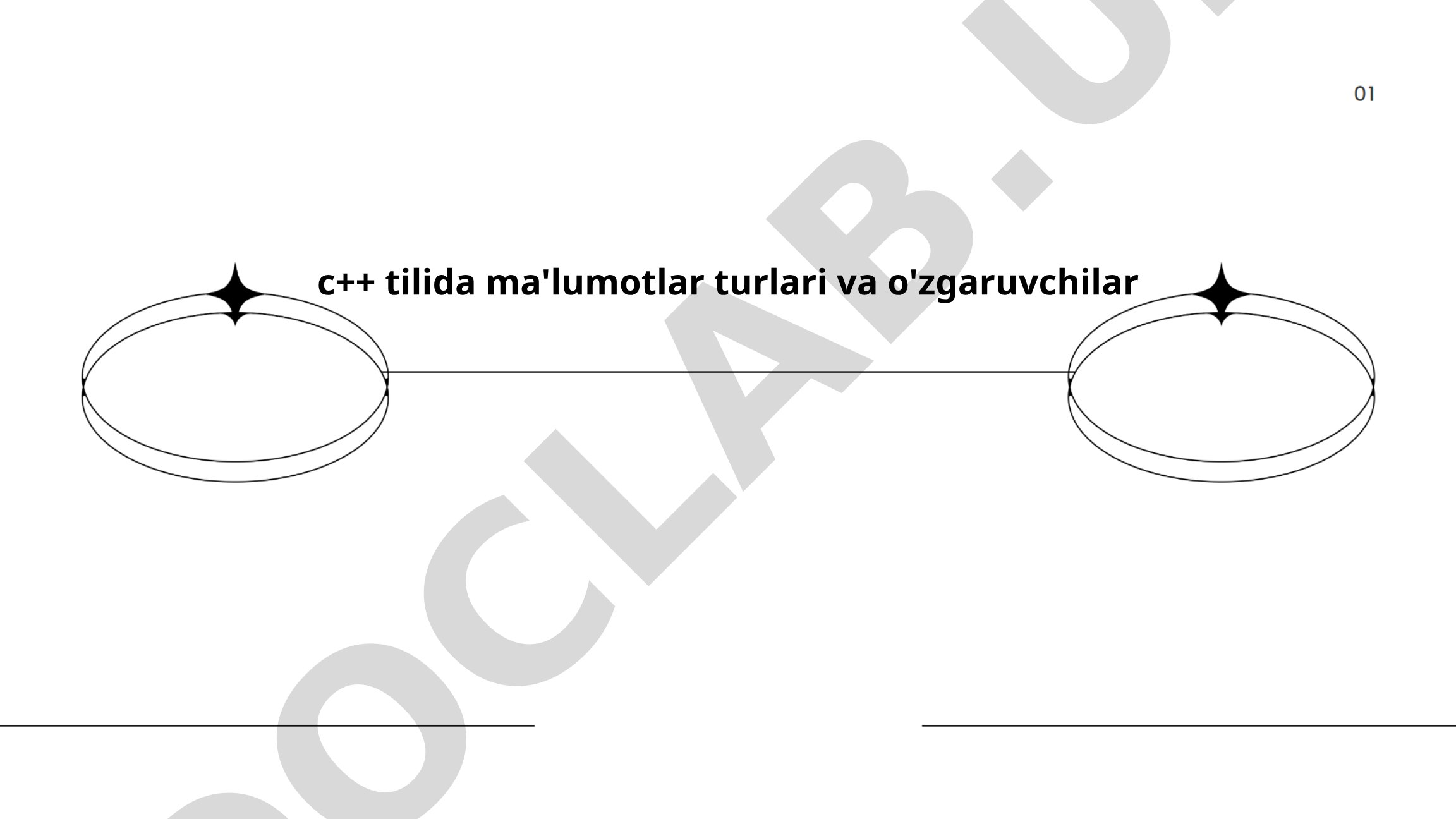 C++ tilida ma'lumotlar turlari va o'zgaruvchilar