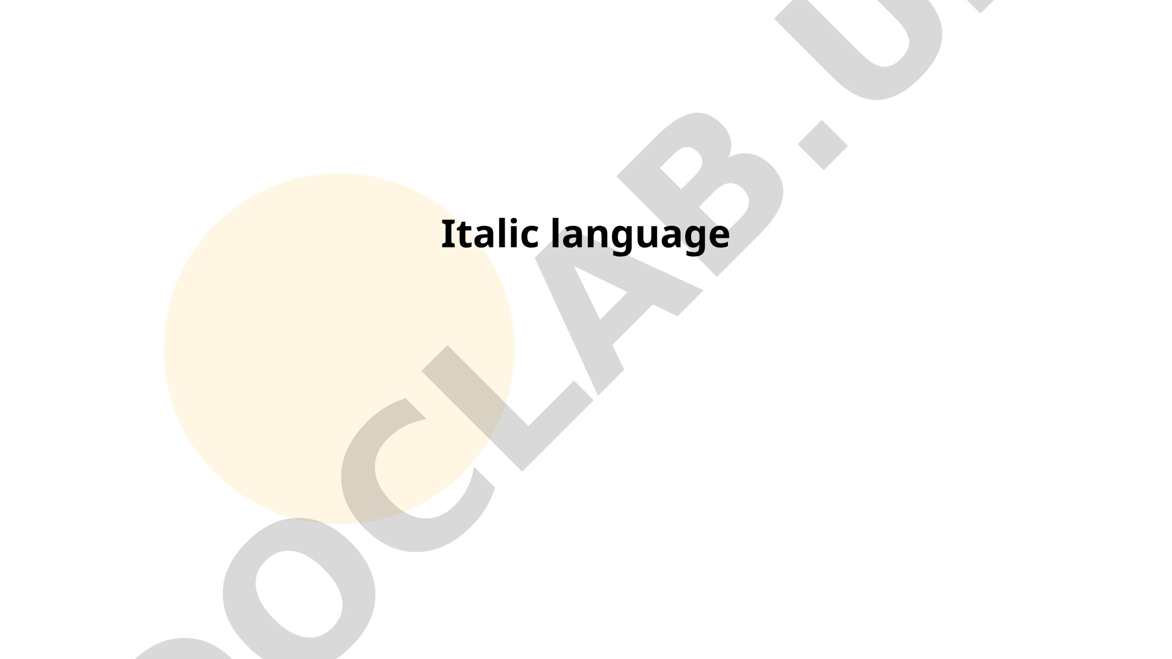 Italic language family overview and Proto-Italic reconstruction