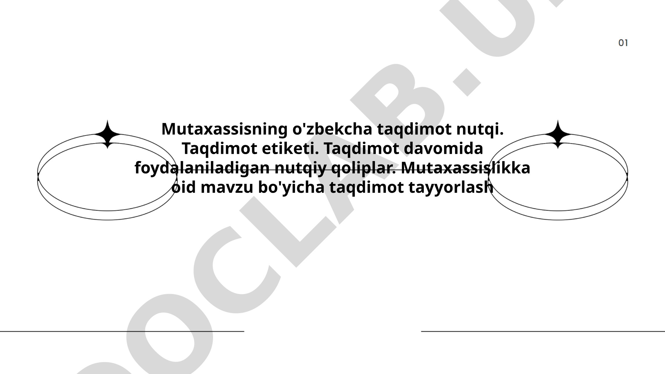 Mutaxassislik taqdimotlari uchun nutq uslubiyati va tuzilishi