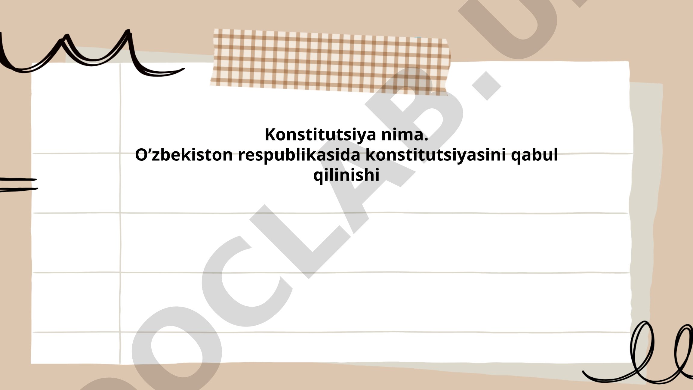 O'zbekiston Respublikasi Konstitutsiyasi qabul qilinishi