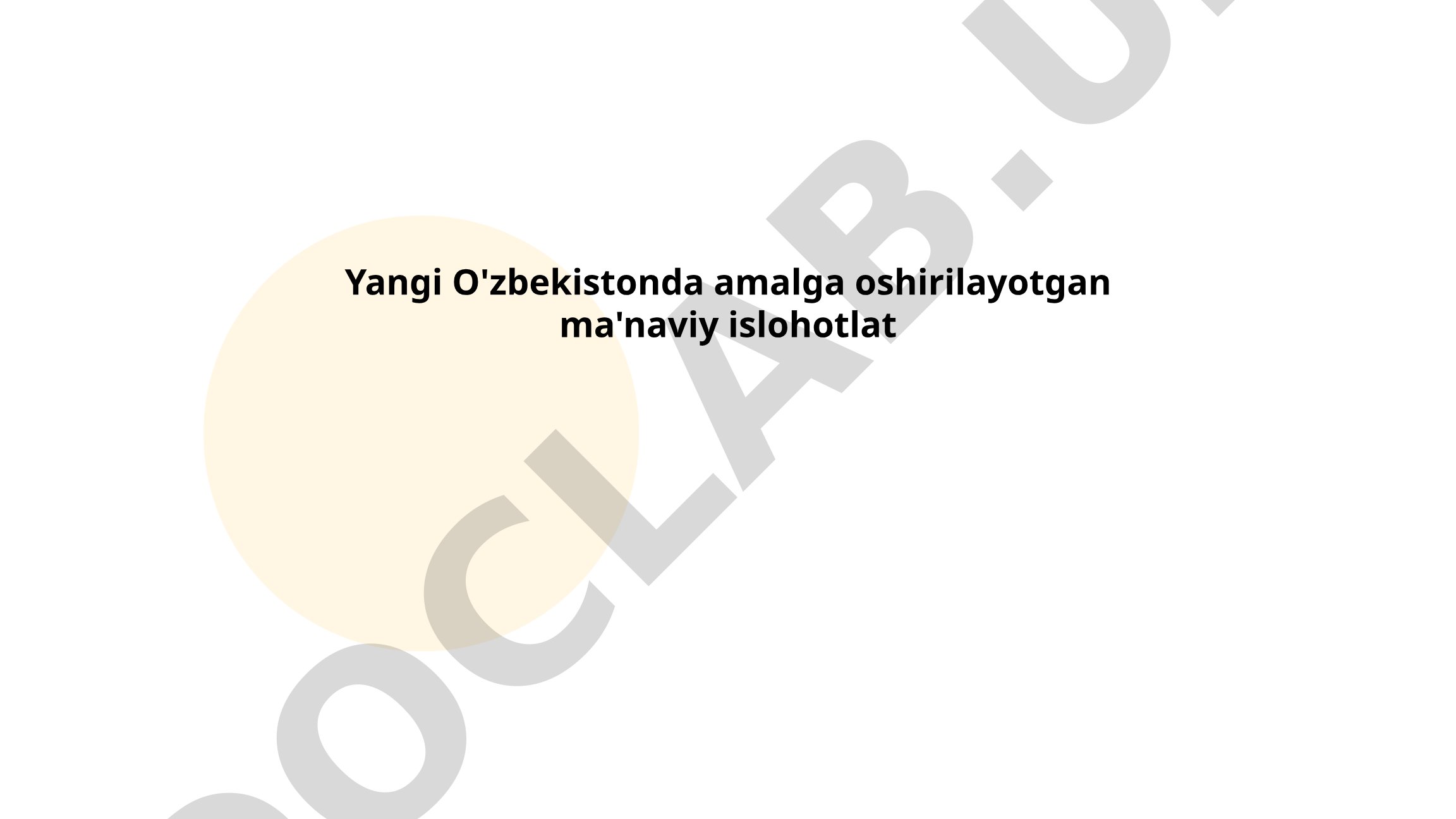 Yangi O'zbekistonda amalga oshirilayotgan ma'naviy islohotlar