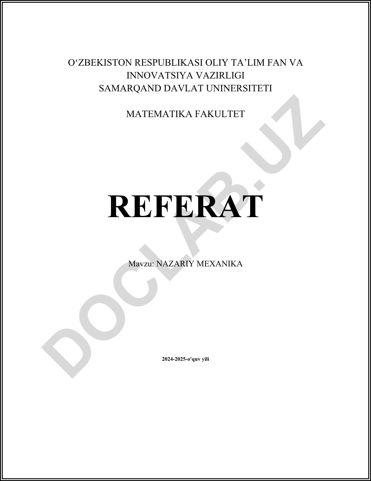 Nazariy mexanika