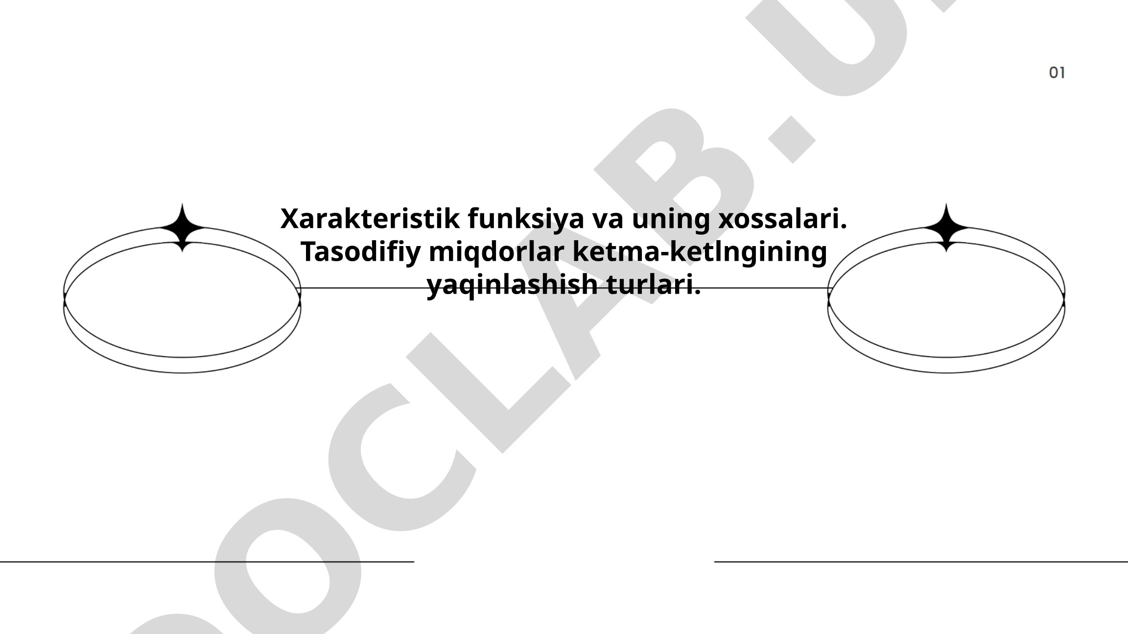 Xarakteristik funksiya va uning xossalari