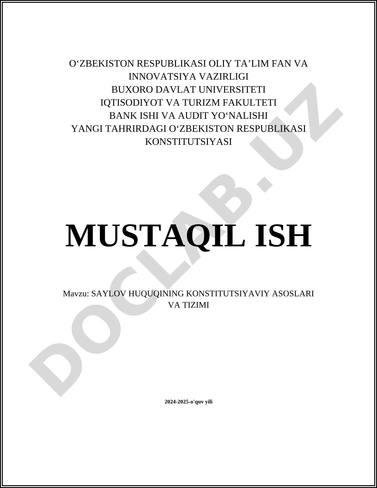 Saylov huquqining konstitutsiyaviy asoslari va tizimi