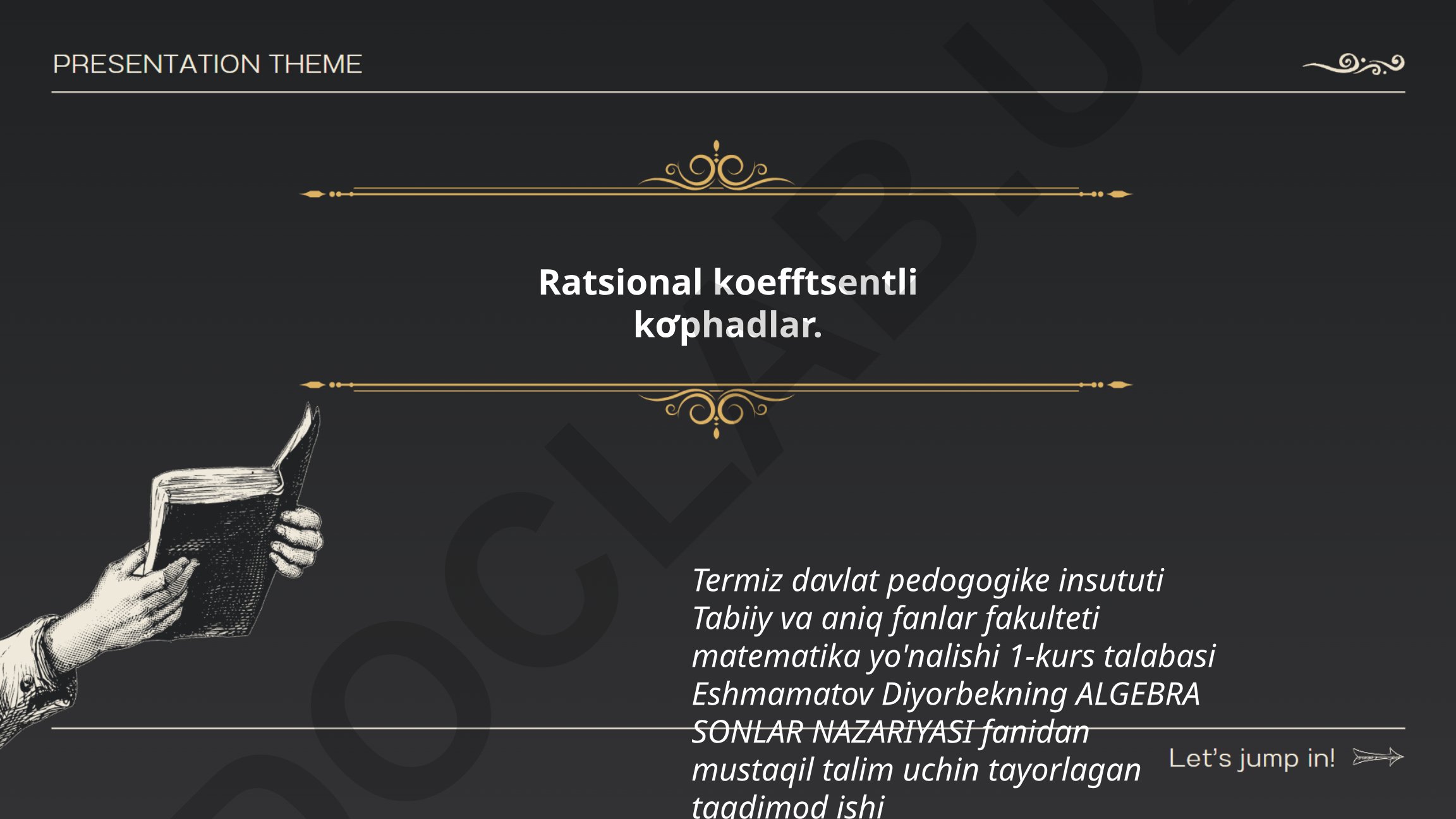 Ratsional koeffitsientli ko‘phadlar