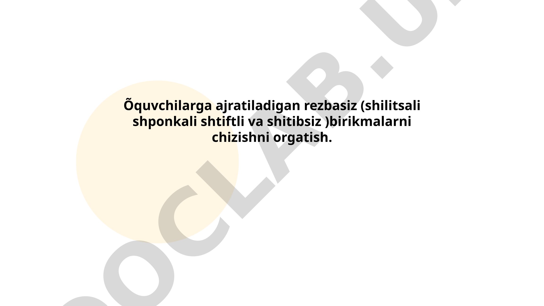 Rezbasiz birikmalarni chizishni o'rgatish