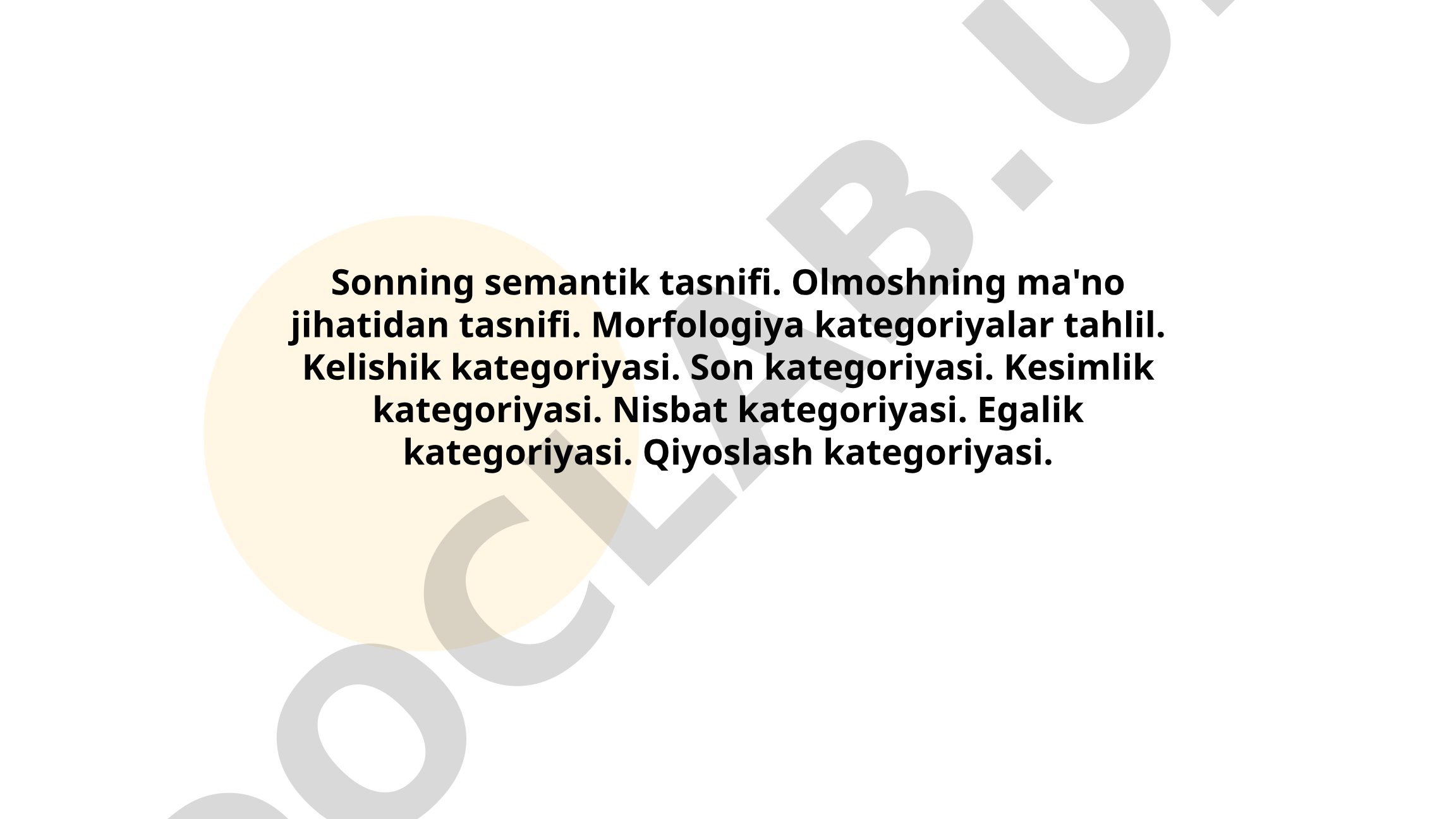 O'zbek tilida olmoshning turlari va morfologik kategoriyalari