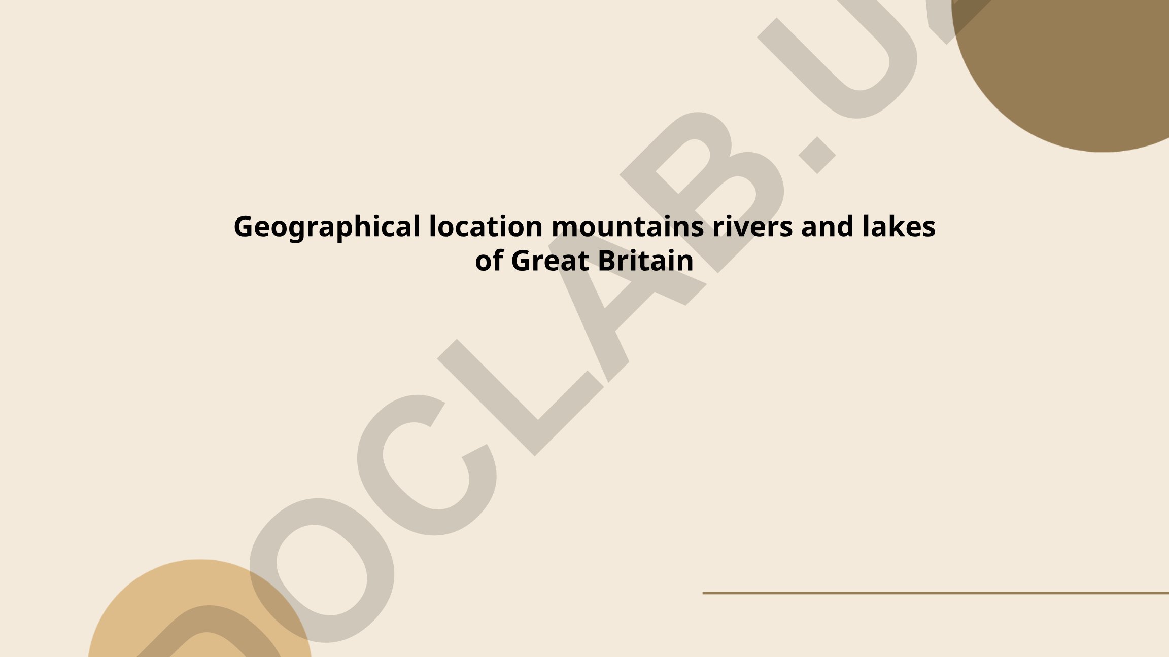 Geographical location mountains rivers and lakes of Great Britain