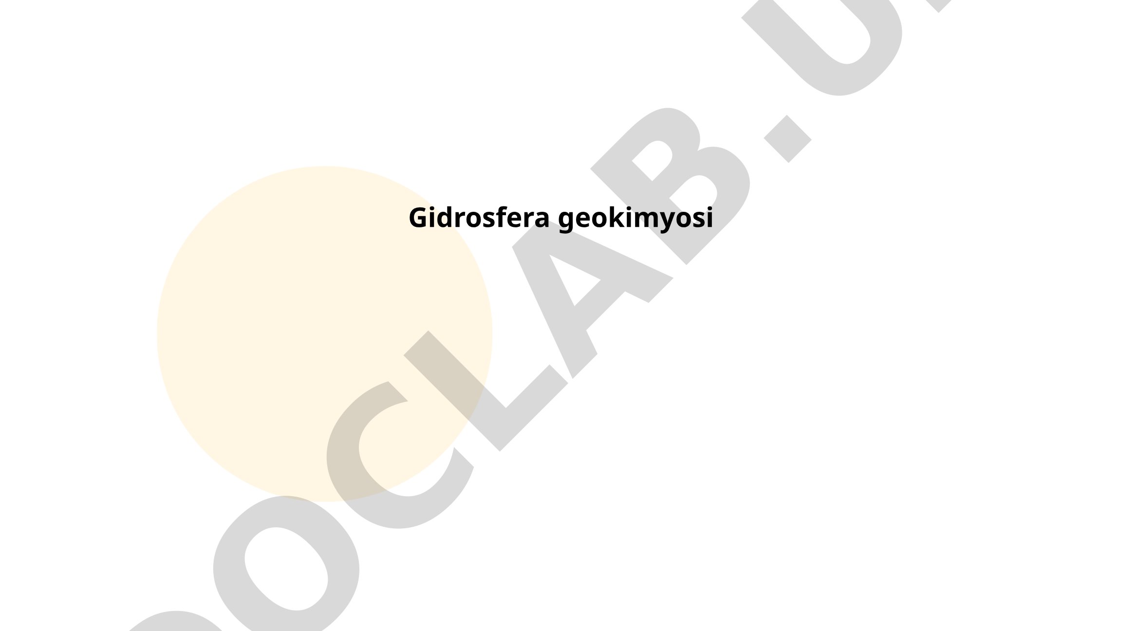 Gidrosfera geokimyosi