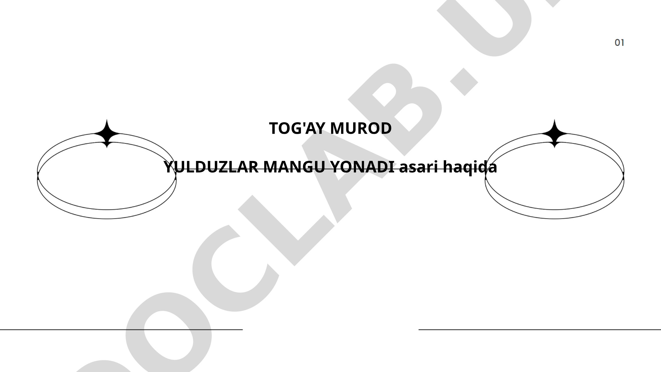 Tog'ay Muradning "Yulduzlar mangu yonadi" asari haqida taqdimot